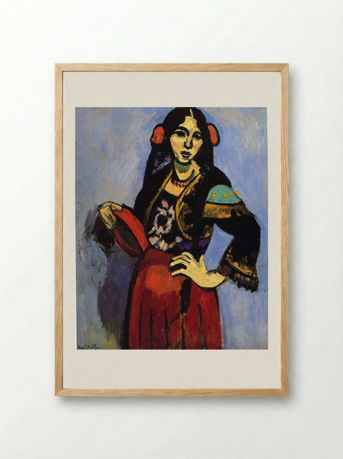 Spanish Woman with a Tambourine - Henri Matisse - Framed Print Wood