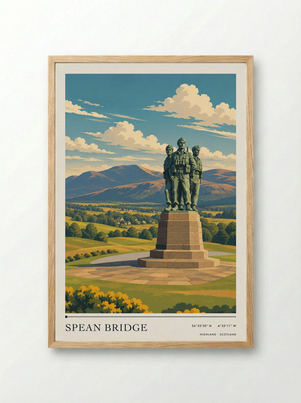 Spean Bridge, Highland | Travel Poster - Framed Print Wood