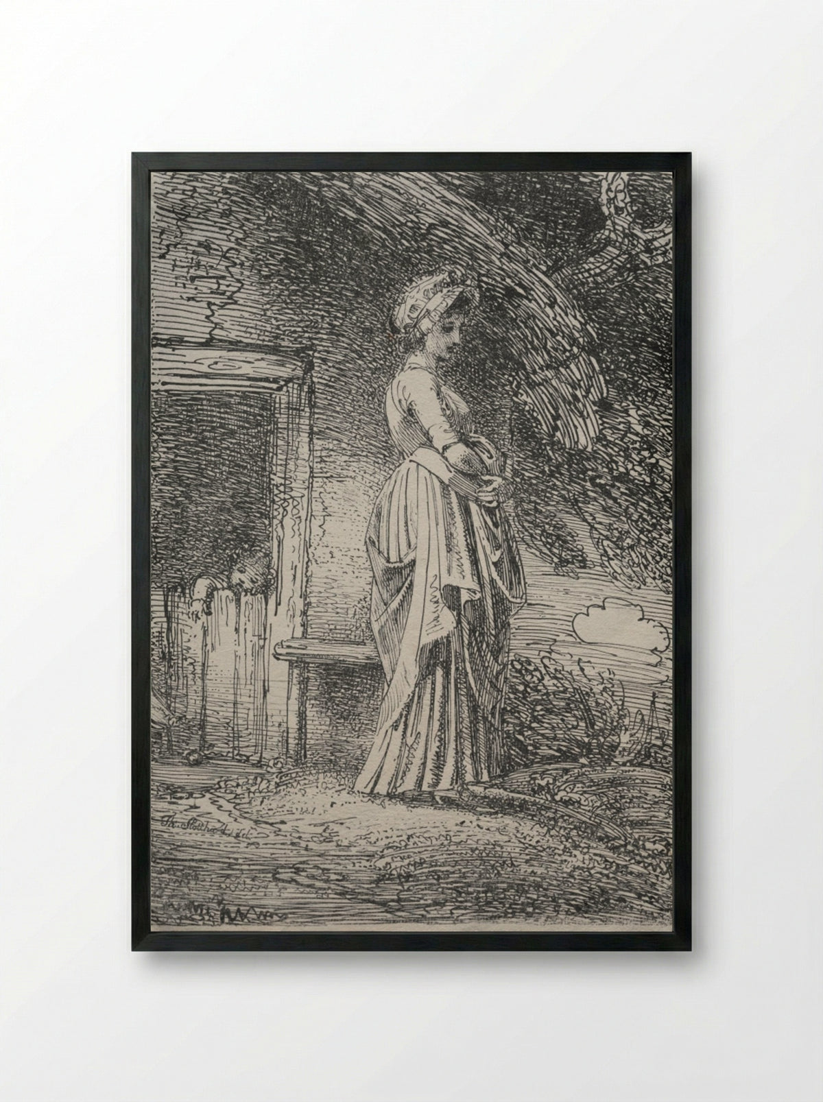 Specimens of Polyautography: The Lost Apple - Thomas Stothard - Framed Print Black