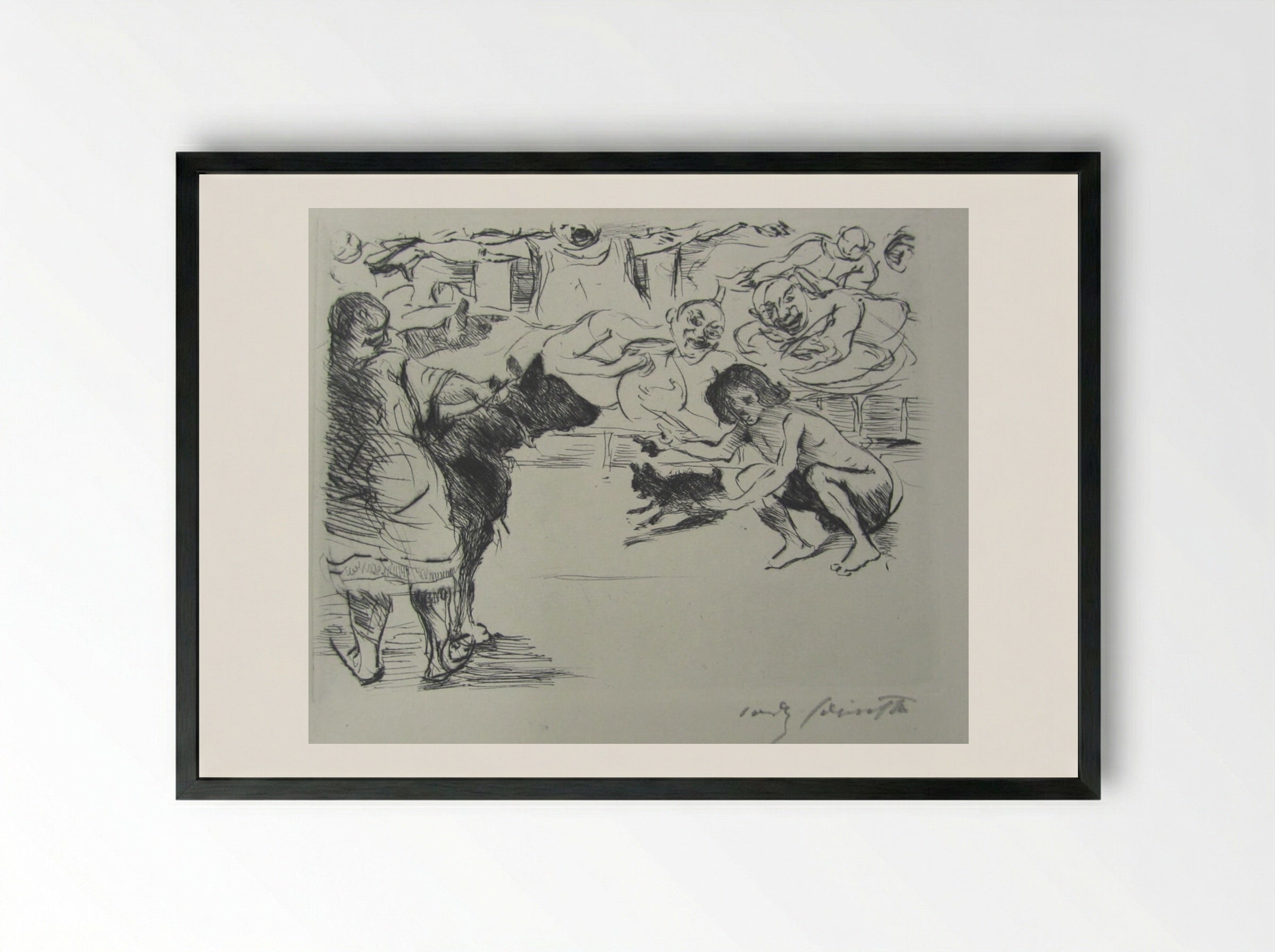 Spectators in the Arena - Lovis Corinth - Framed Print Black