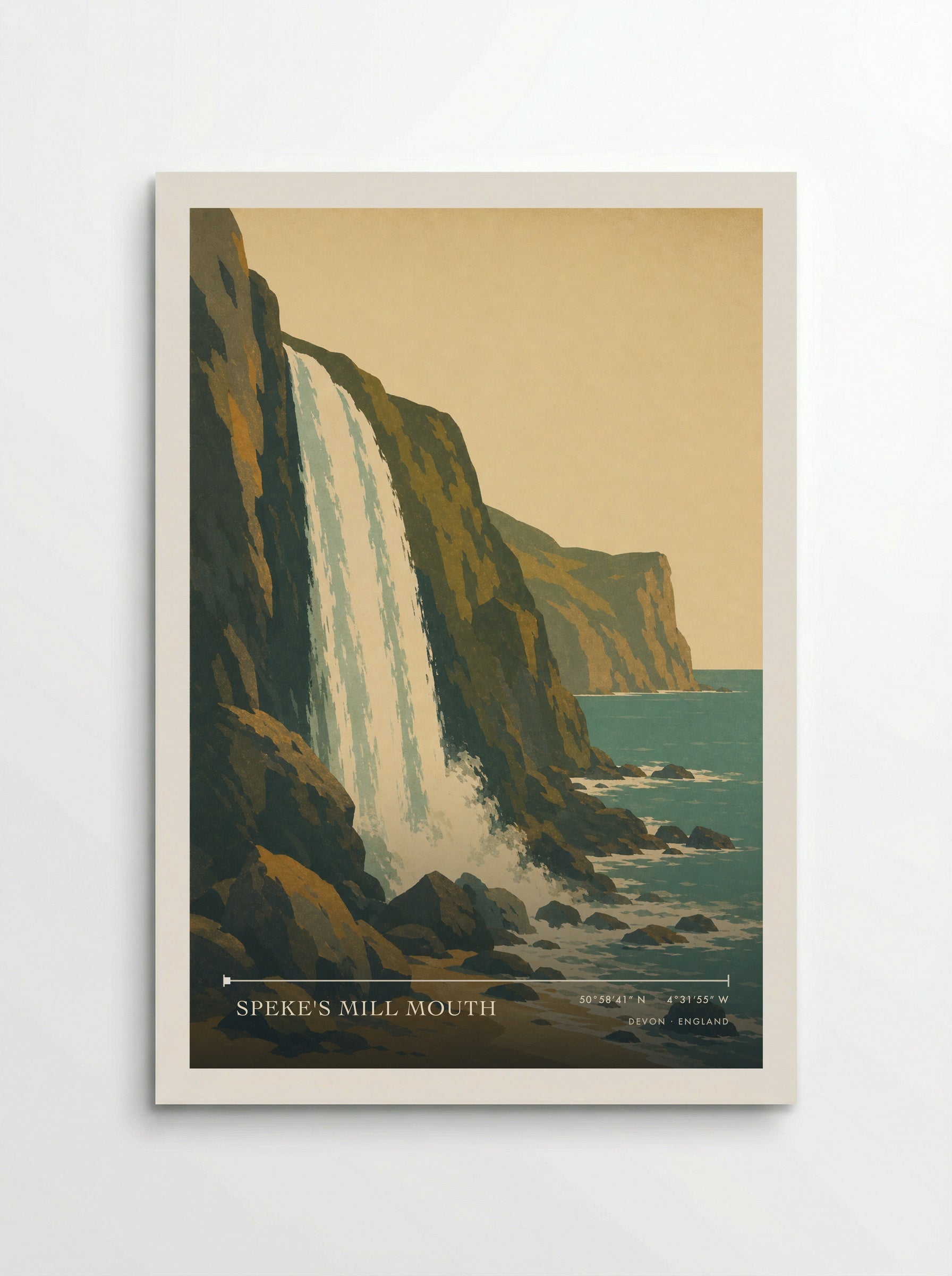 Speke's Mill Mouth Devon England Travel Poster - Poster