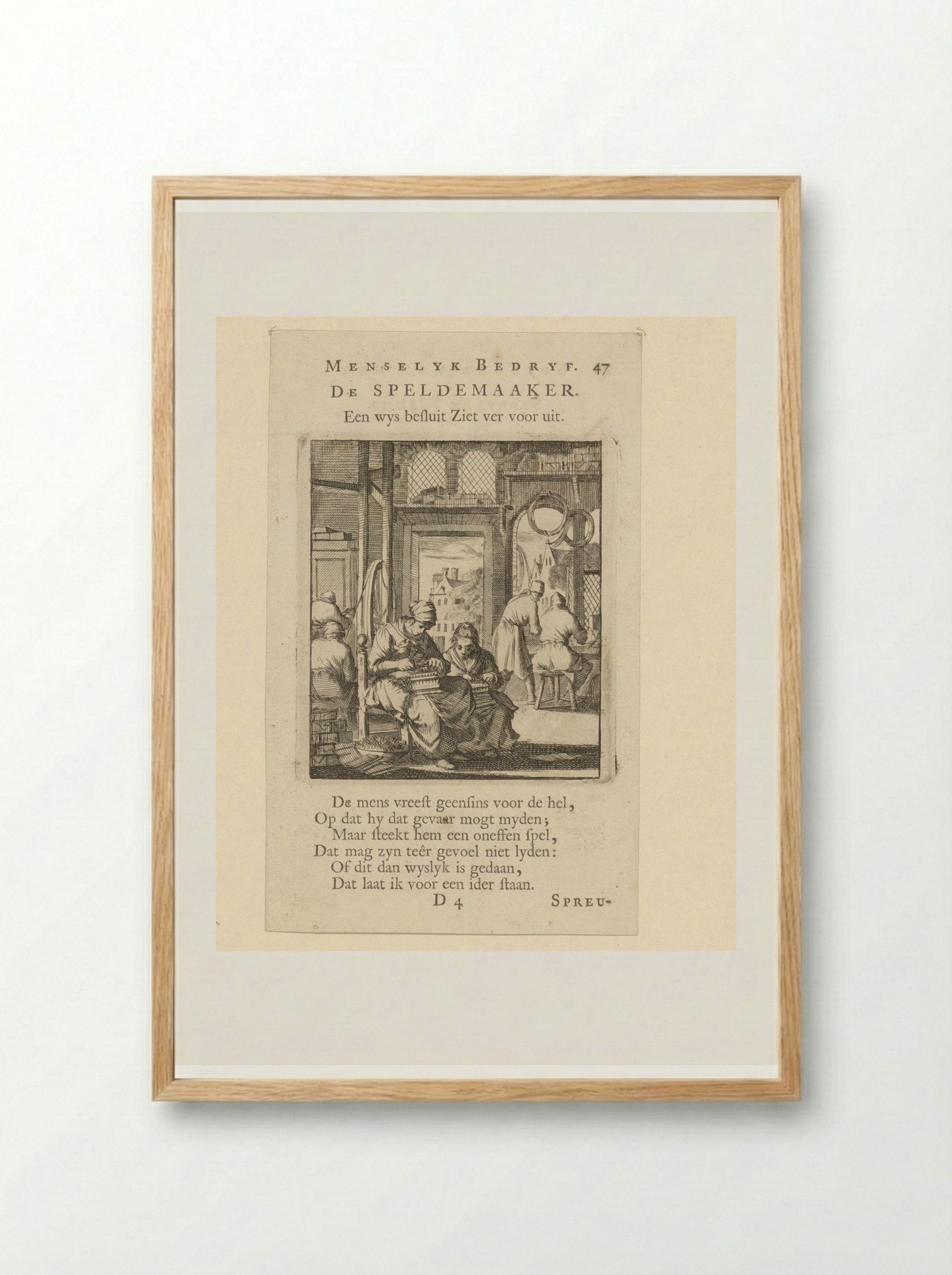 Speldenmaaksters (The Pin Makers) - Cornelis van der Sys - Framed Print Wood