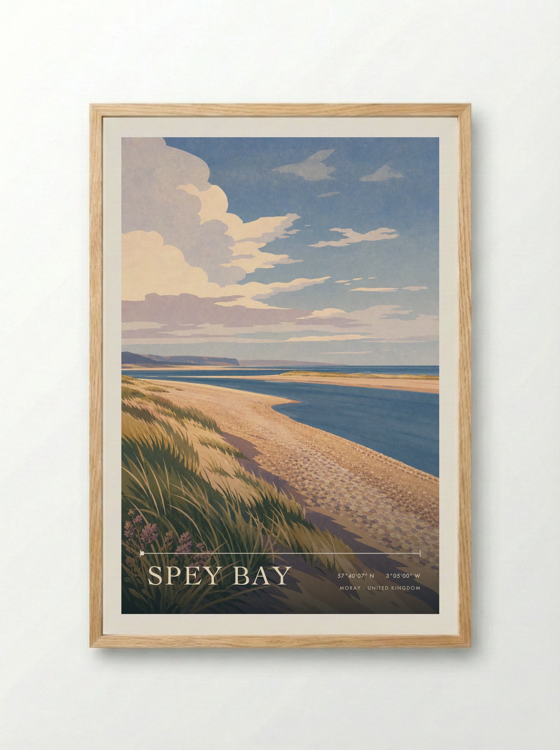 Spey Bay Moray United Kingdom Travel Poster - Framed Print Wood