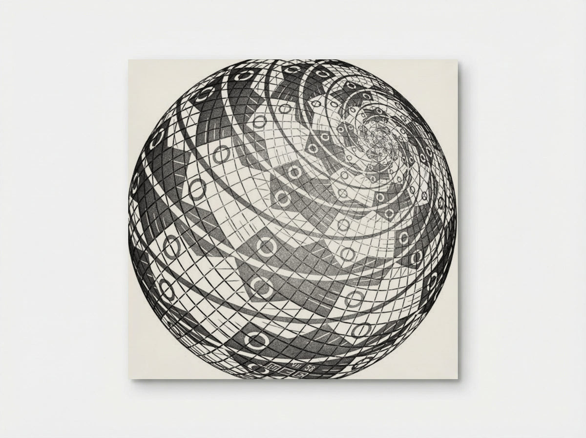 Sphere Surface with Fishes - M.C. Escher - Poster