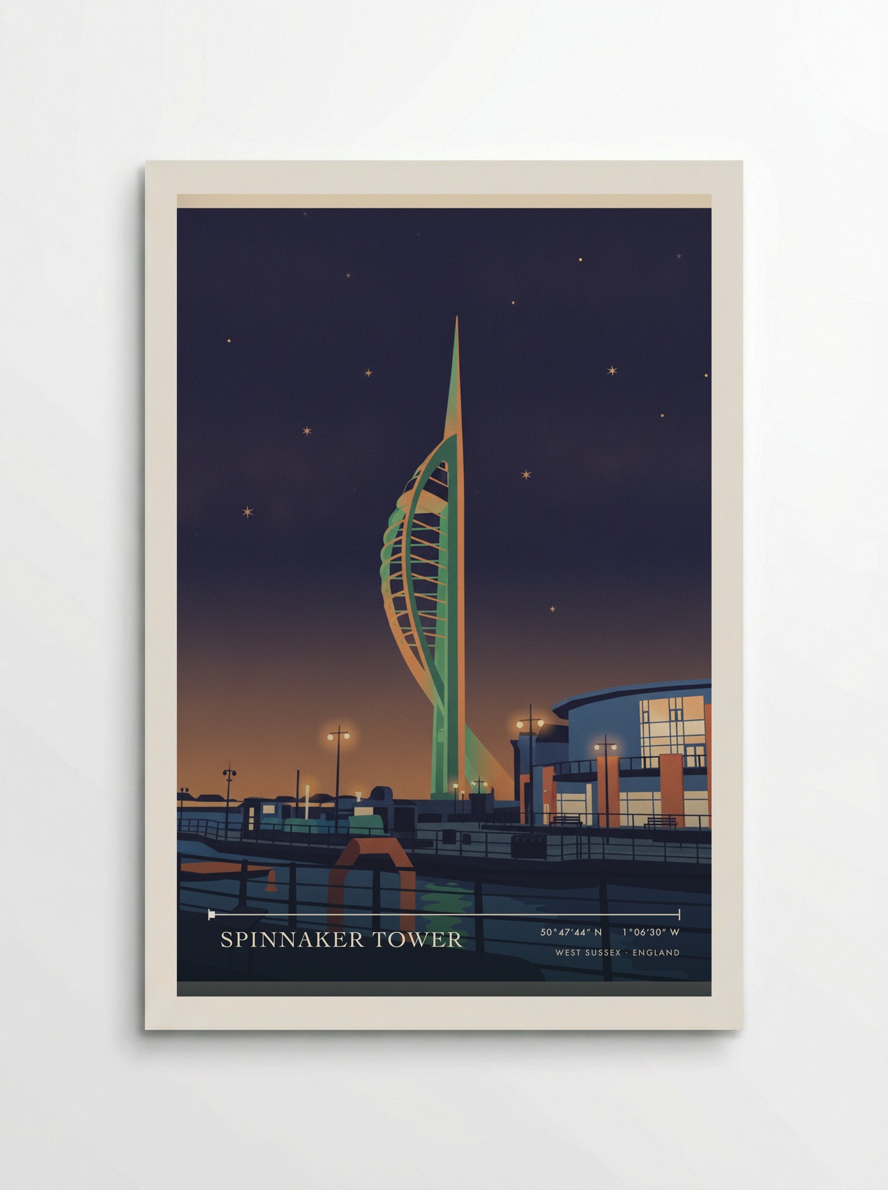 Spinnaker Tower West Sussex England Travel Poster - Poster