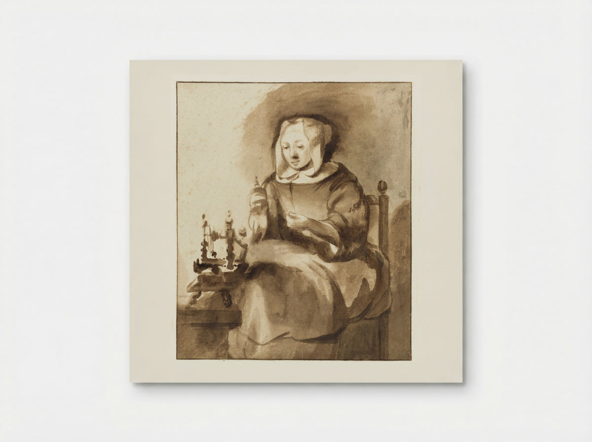Spinnende vrouw (Woman Spinning) - Gerbrand van den Eeckhout - Poster