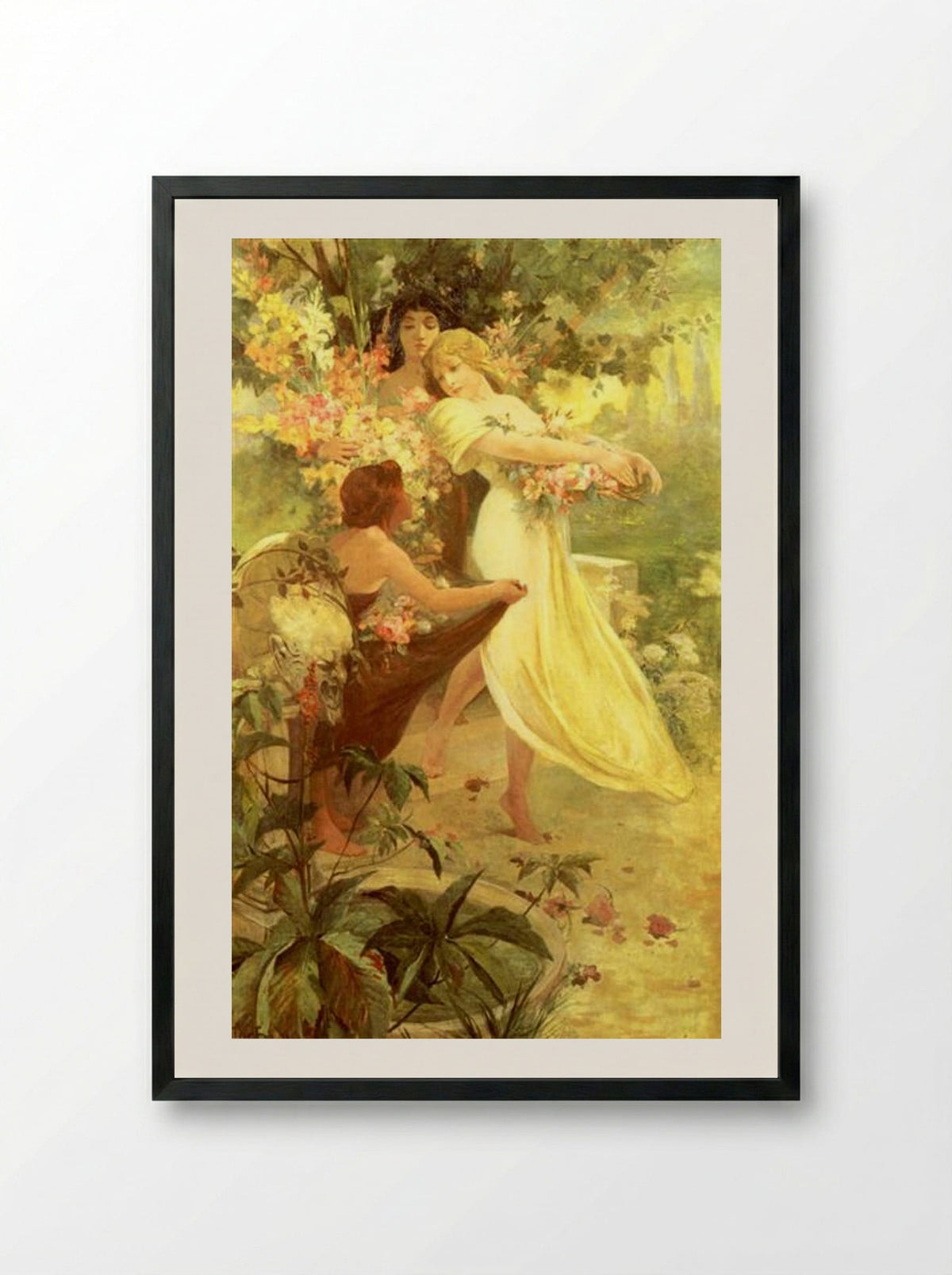 Spirit of Spring - Alphonse Mucha - Framed Print Black