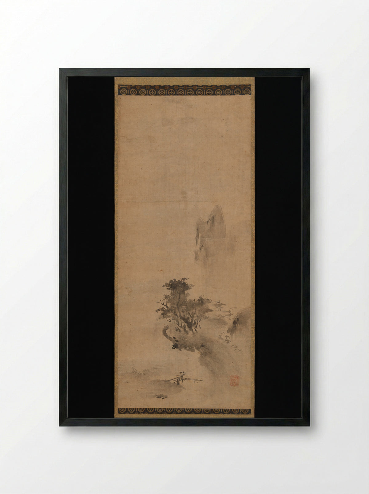 Splashed-Ink Landscape - Bokushō Shūshō - Framed Print Black