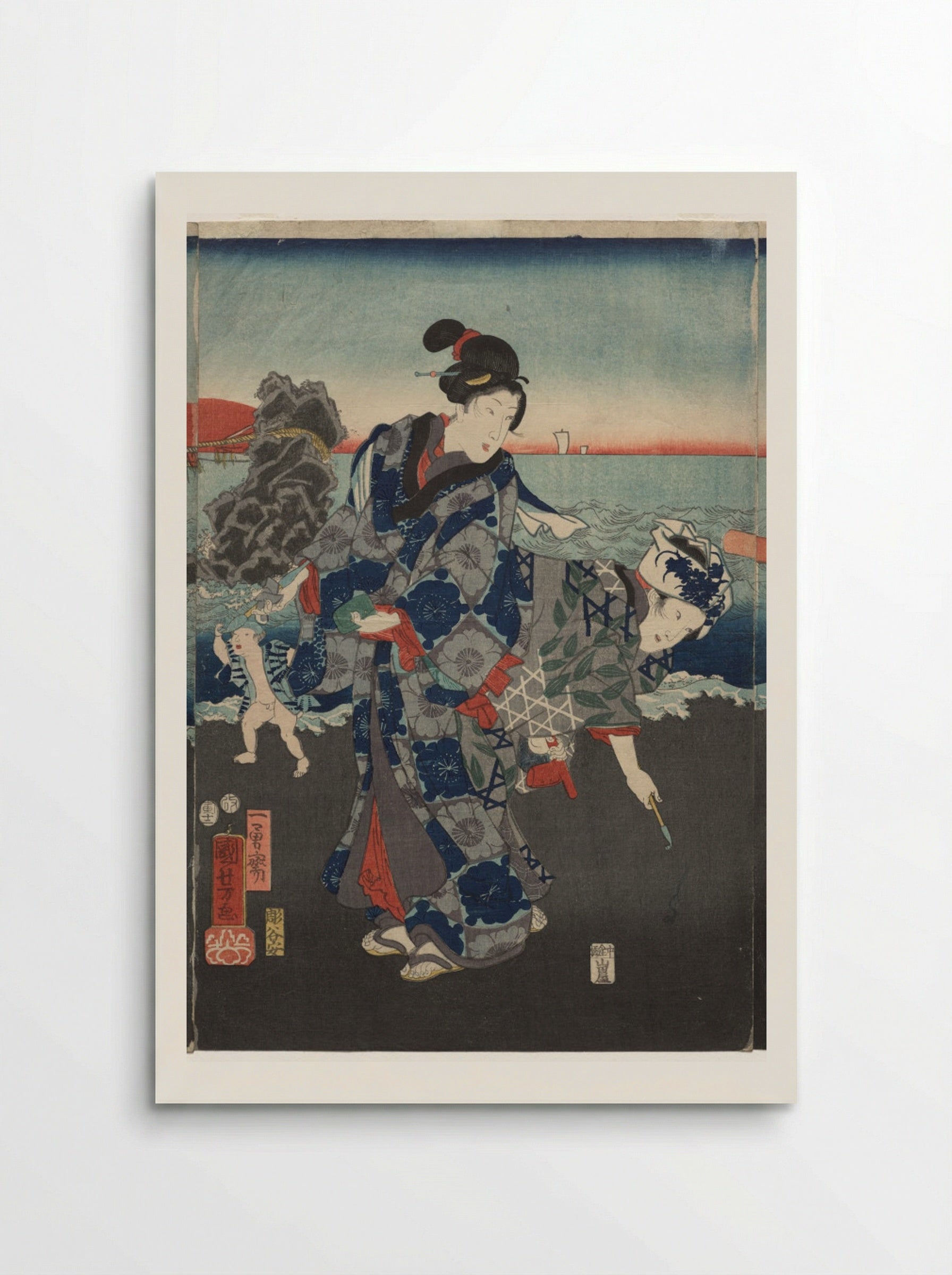 Splendid View at Futamigaura Bay - Utagawa Kuniyoshi - Poster