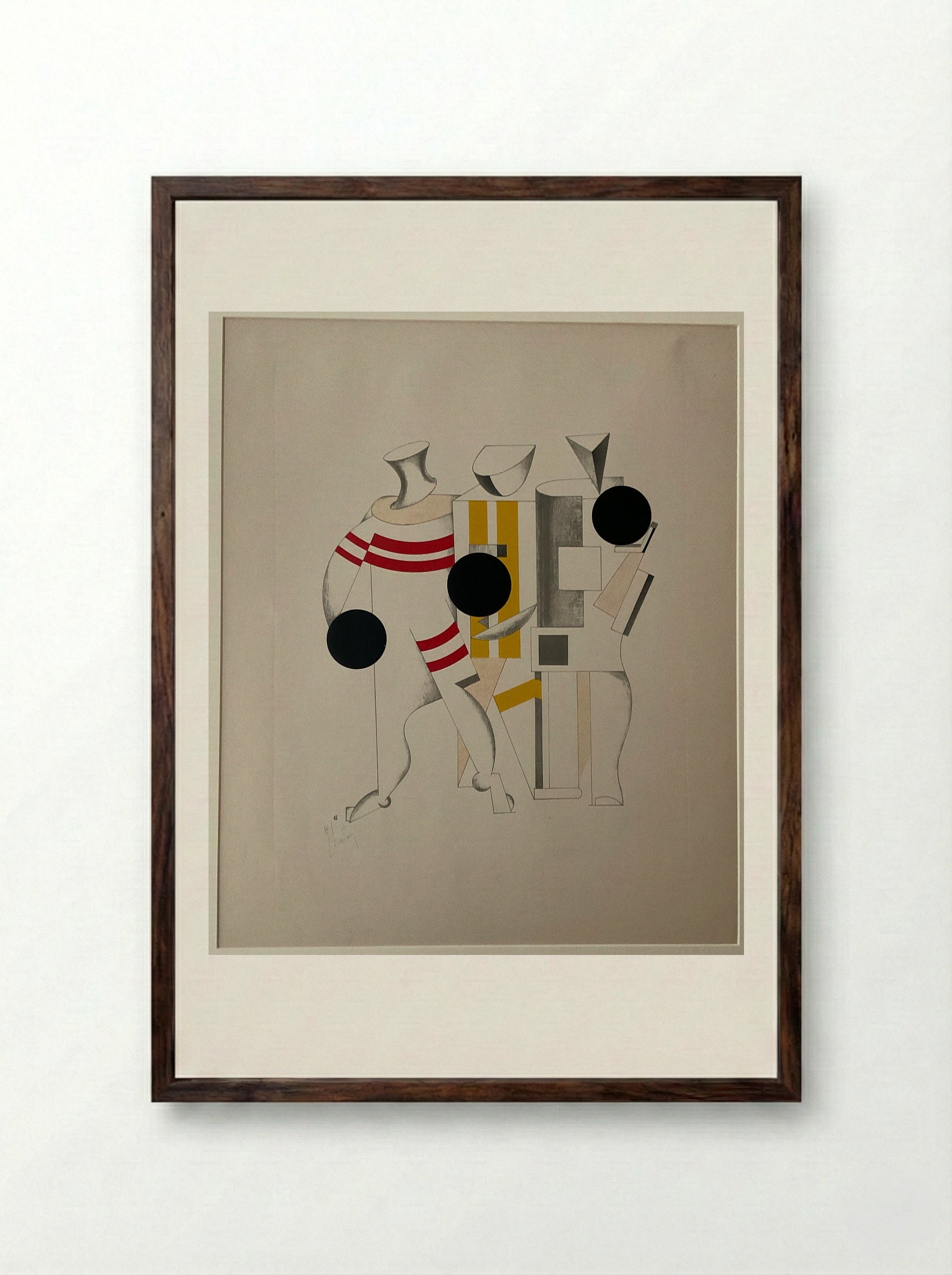 Sportsmen - El Lissitzky - Framed Print Dark Wood