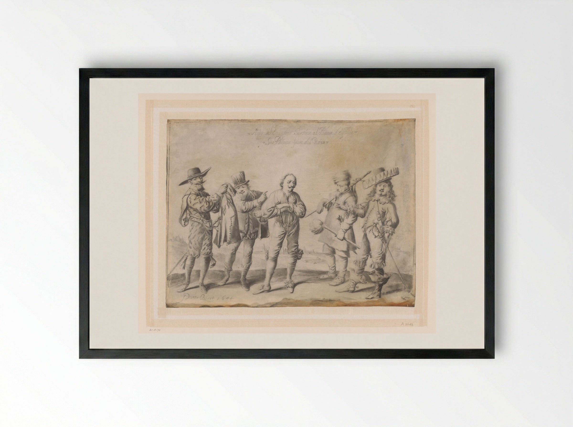Spotbeeld op de Spanjaard - Pieter Jansz Quast - Framed Print Black