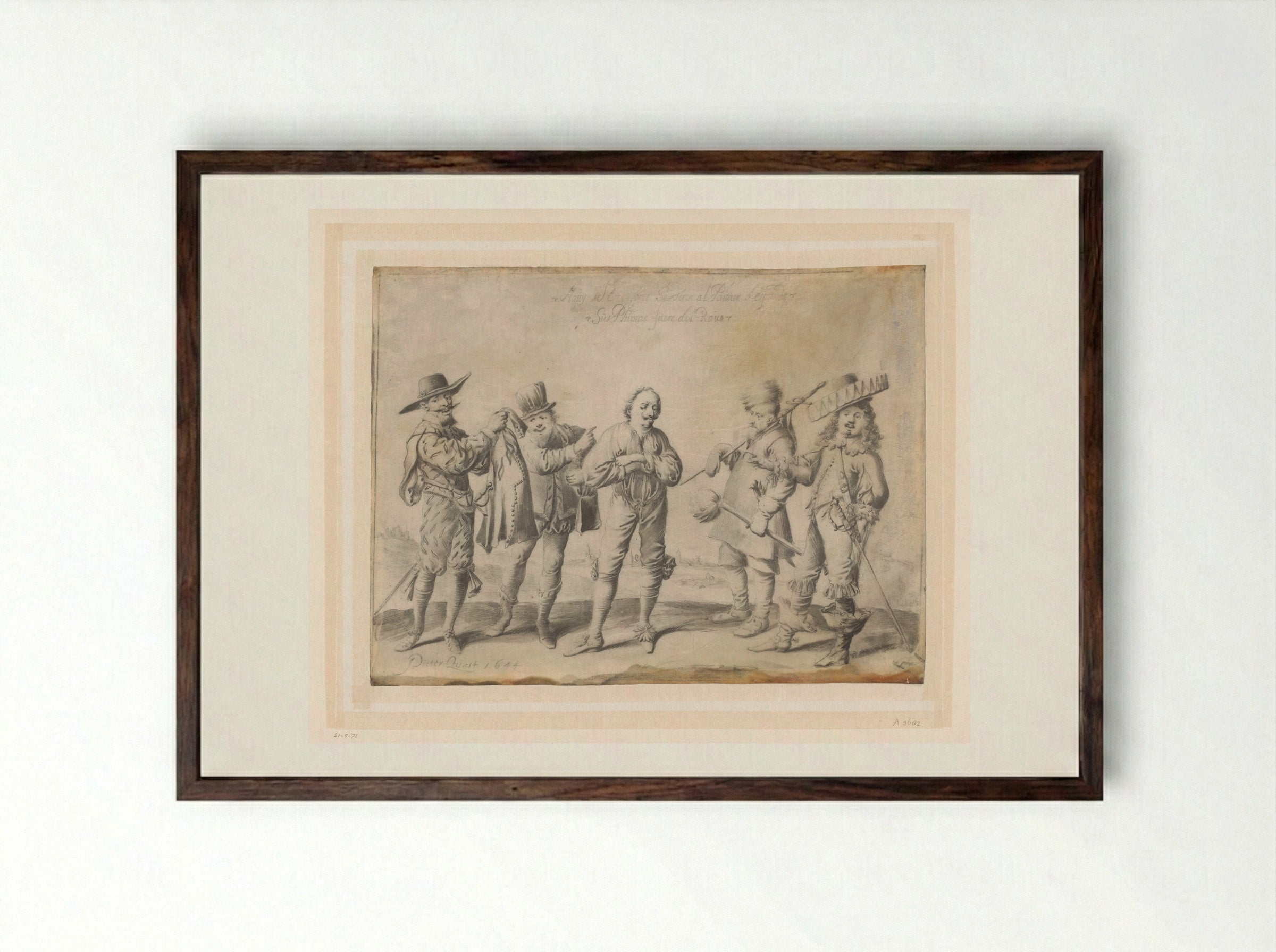 Spotbeeld op de Spanjaard - Pieter Jansz Quast - Framed Print Dark Wood