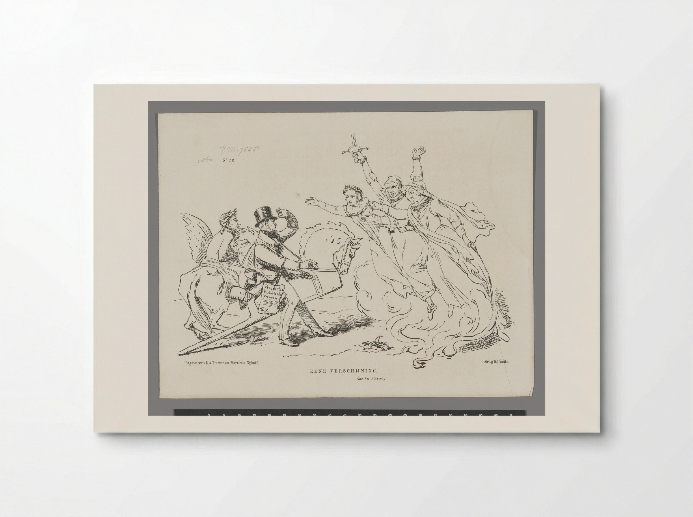 Spotprent op A.C. Kruseman en zijn 'Historische Vrouwen' - Johan Michaël Schmidt Crans - Poster