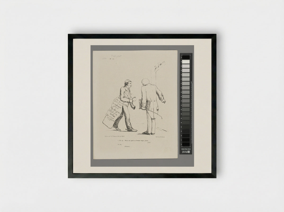 Spotprent op de P.M. Tutein Nolthenius - Johan Michaël Schmidt Crans - Framed Print Black