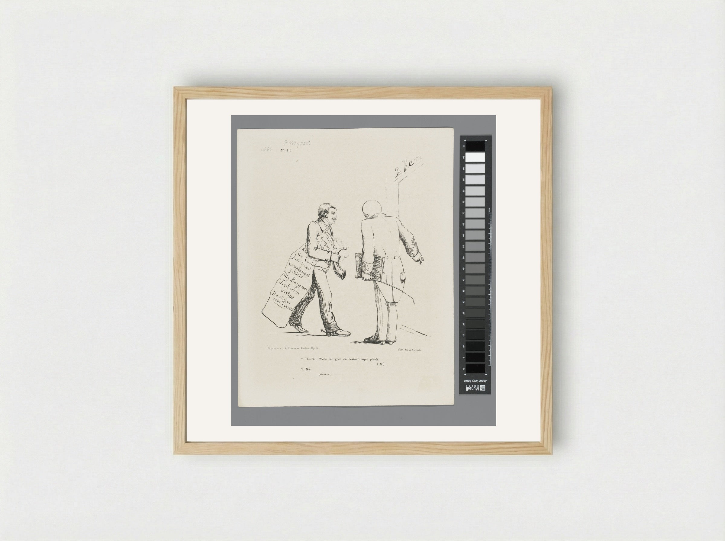 Spotprent op de P.M. Tutein Nolthenius - Johan Michaël Schmidt Crans - Framed Print Wood