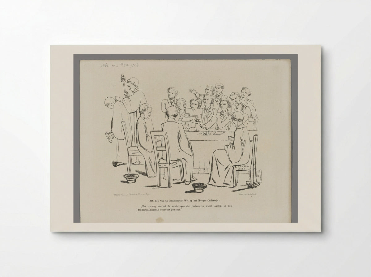 Spotprent op de Wet op het Hoger Onderwijs - Johan Michaël Schmidt Crans - Poster