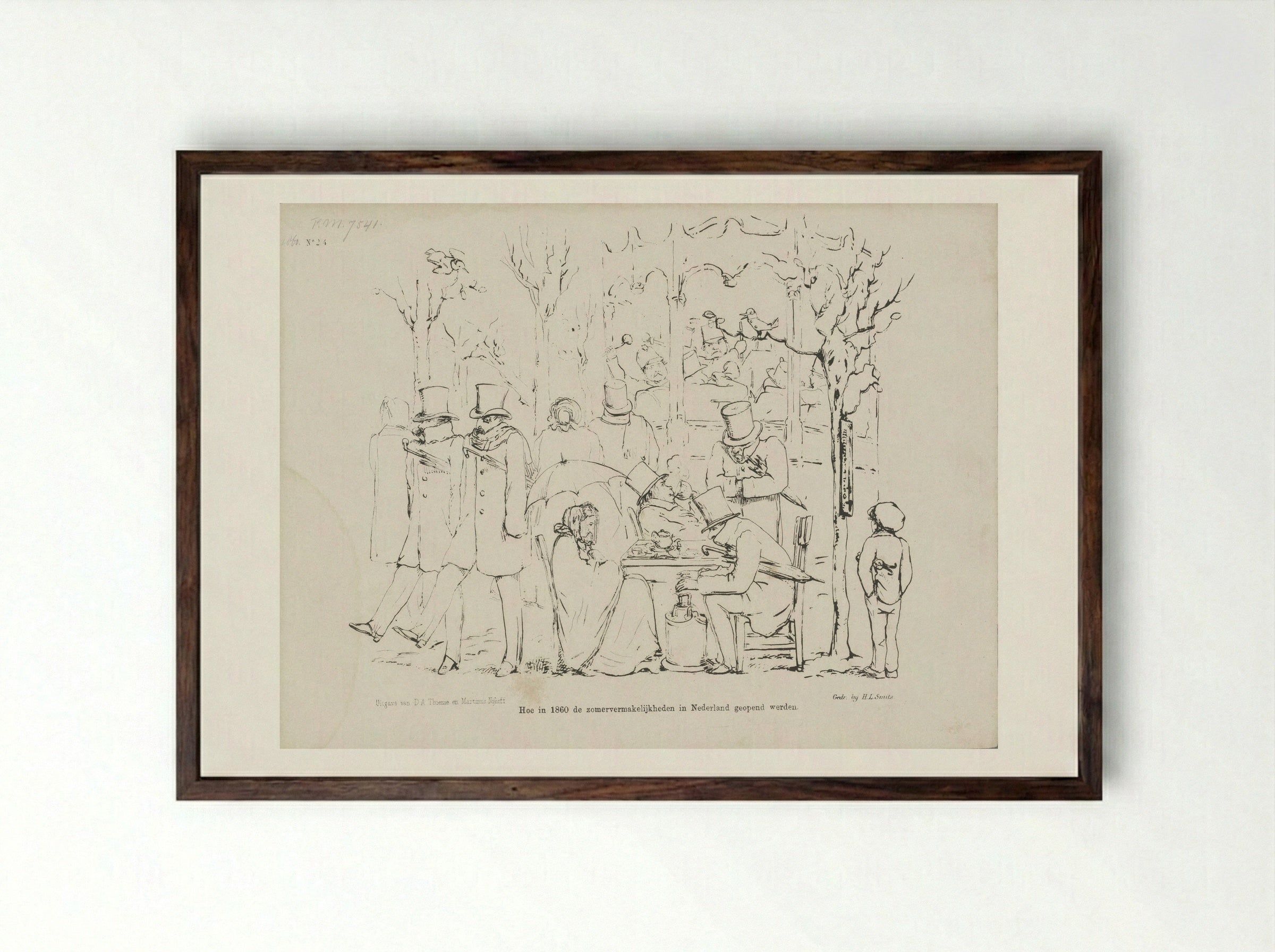 Spotprent op de koude voorzomer - Johan Michaël Schmidt Crans - Framed Print Dark Wood