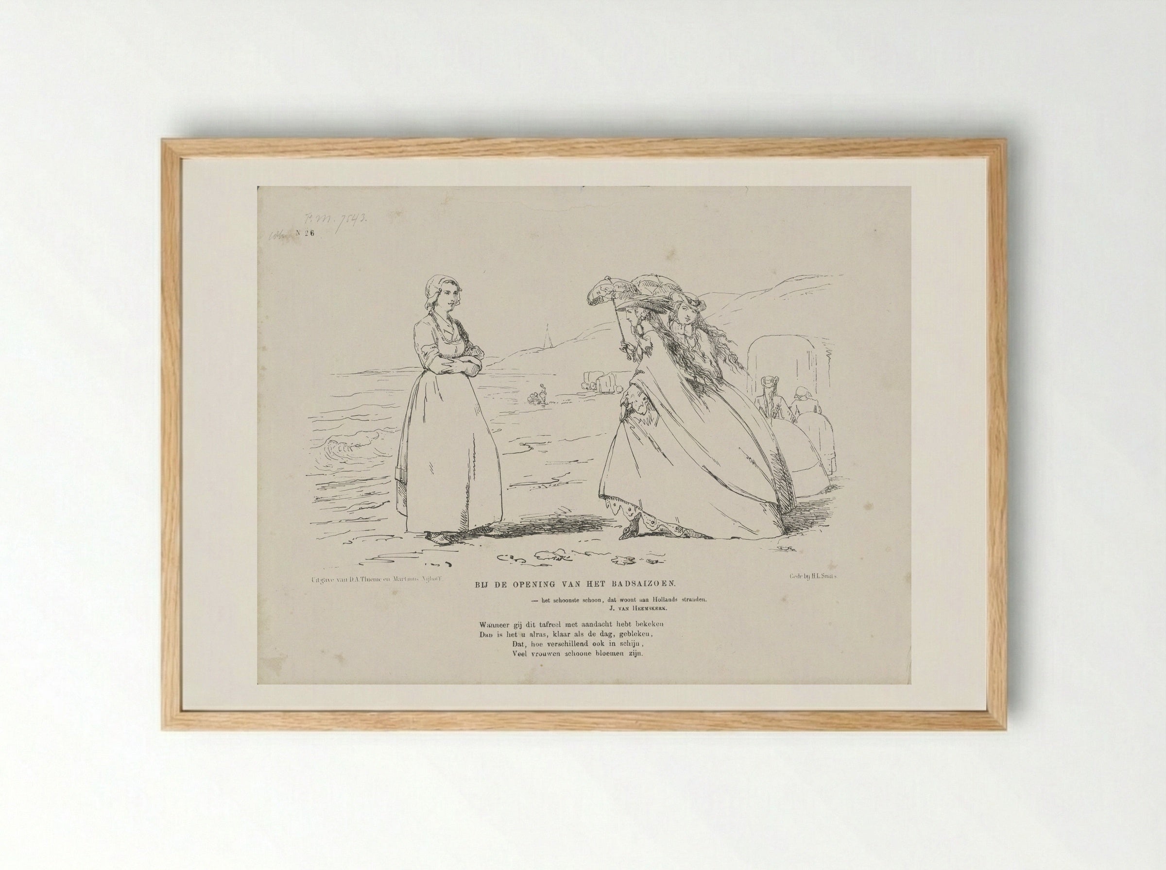 Spotprent op de nieuwe modes - Johan Michaël Schmidt Crans - Framed Print Wood