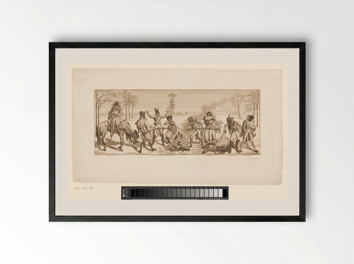 Spotprent op de terugtocht van Napoleon uit Rusland - Johann Gottfried Schadow - Framed Print Black