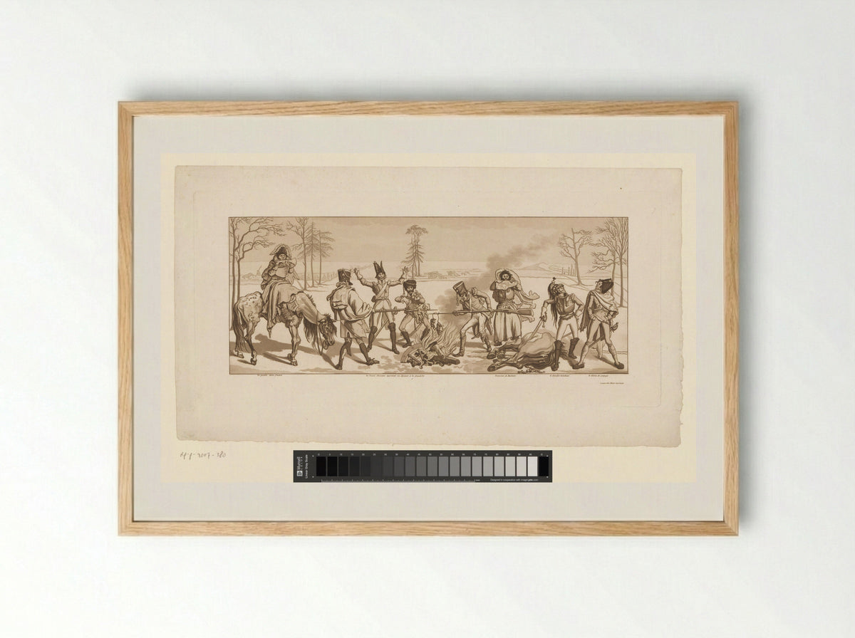 Spotprent op de terugtocht van Napoleon uit Rusland - Johann Gottfried Schadow - Framed Print Wood