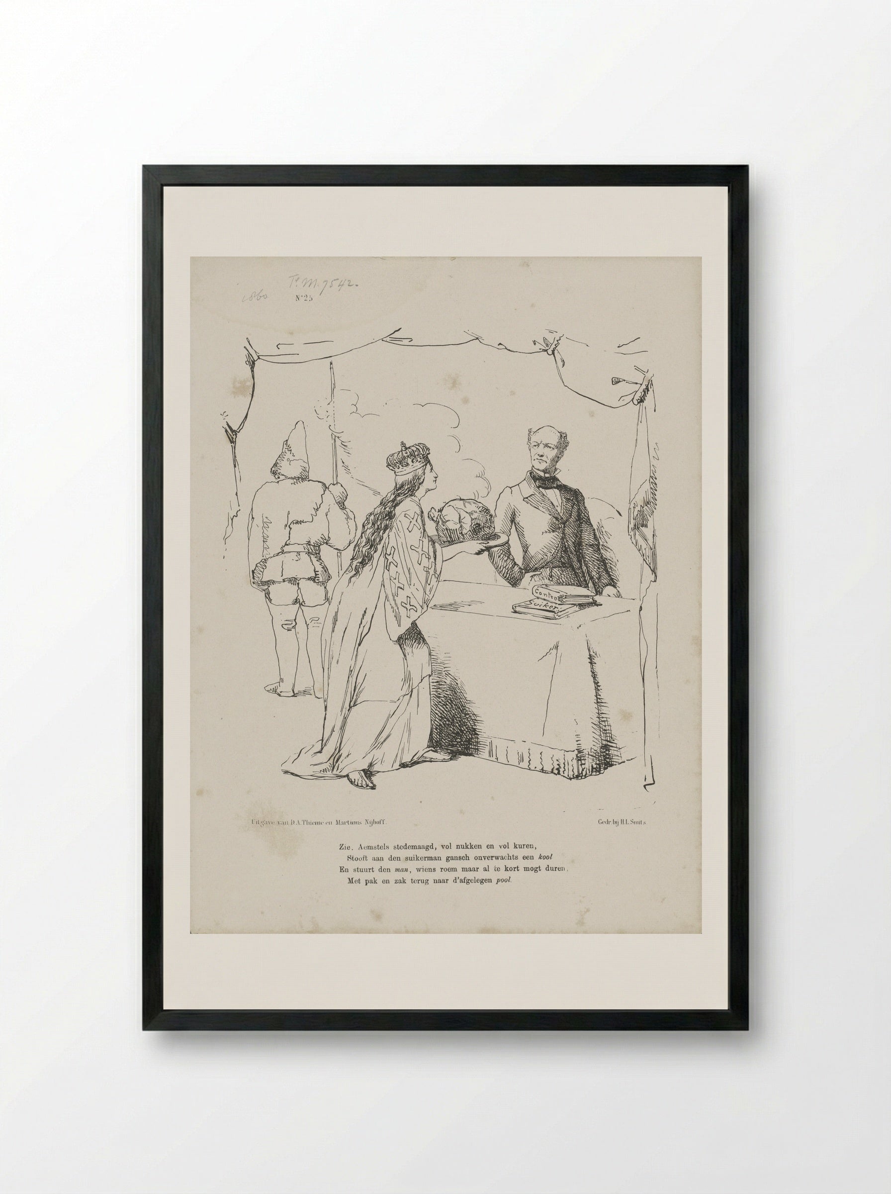 Spotprent op de verkiezing van S. Cool - Johan Michaël Schmidt Crans - Framed Print Black