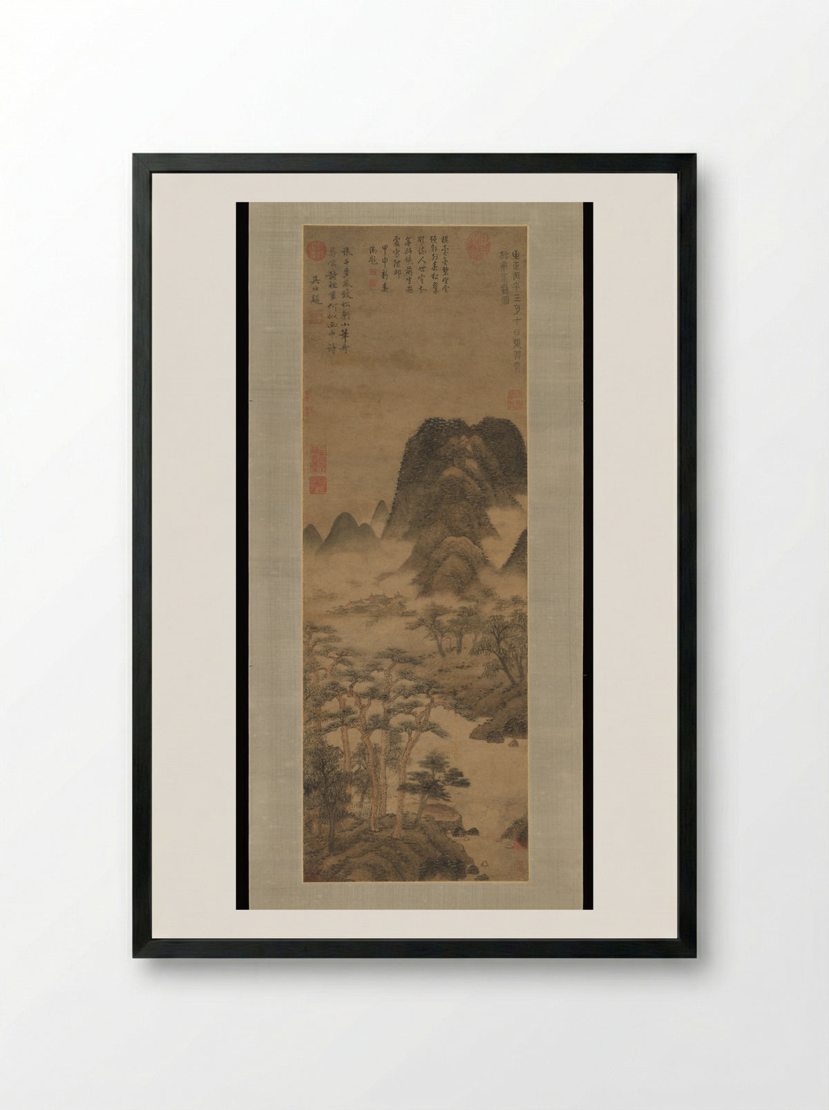 Spring Clouds at the Pine Studio - Zhang Yu - Framed Print Black