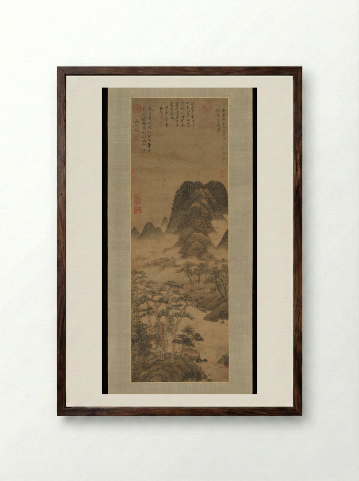 Spring Clouds at the Pine Studio - Zhang Yu - Framed Print Dark Wood
