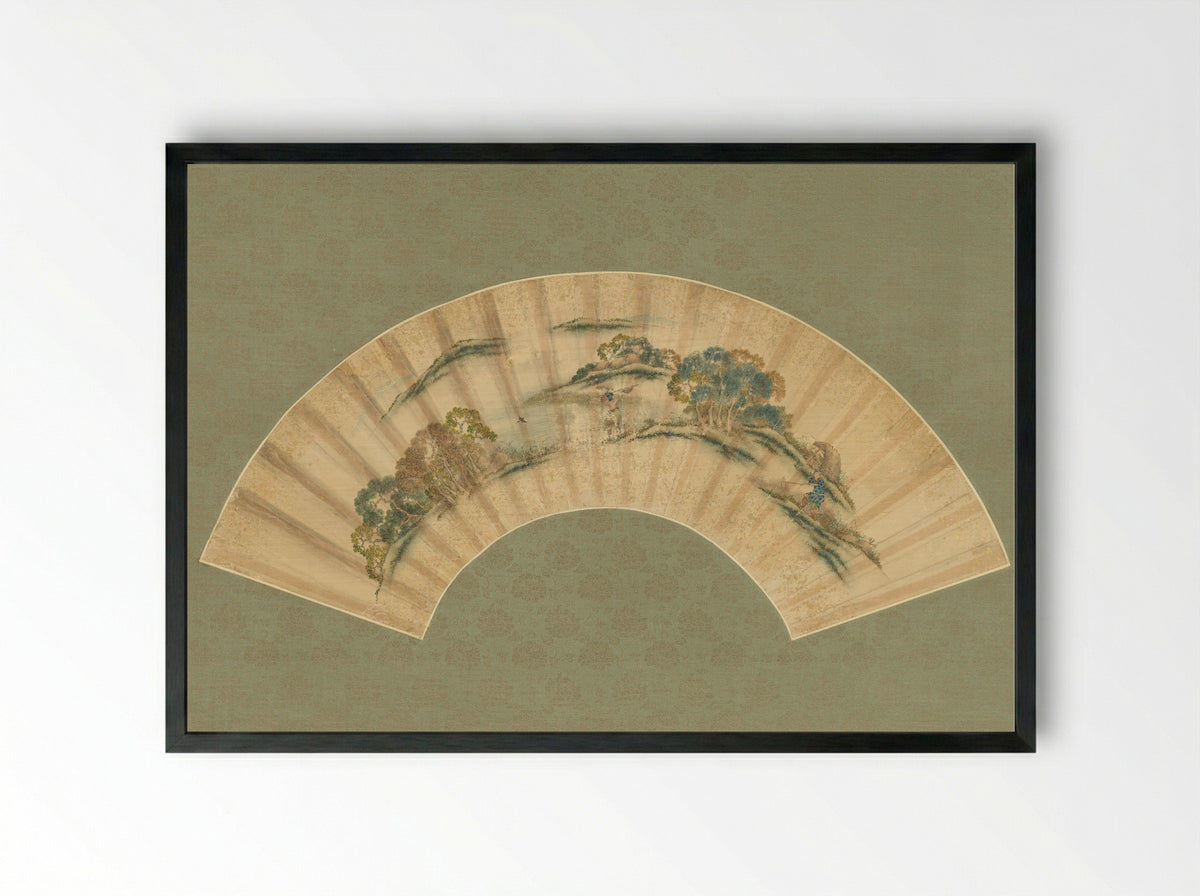 Spring Farming Scene - Katsushika Isai - Framed Print Black