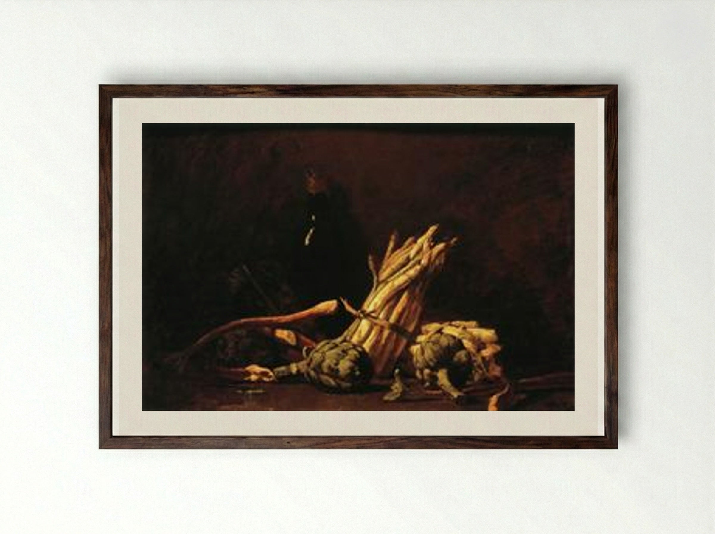 Spring Harvest (Still Life with Asparagus) - Guy Rose - Framed Print Dark Wood