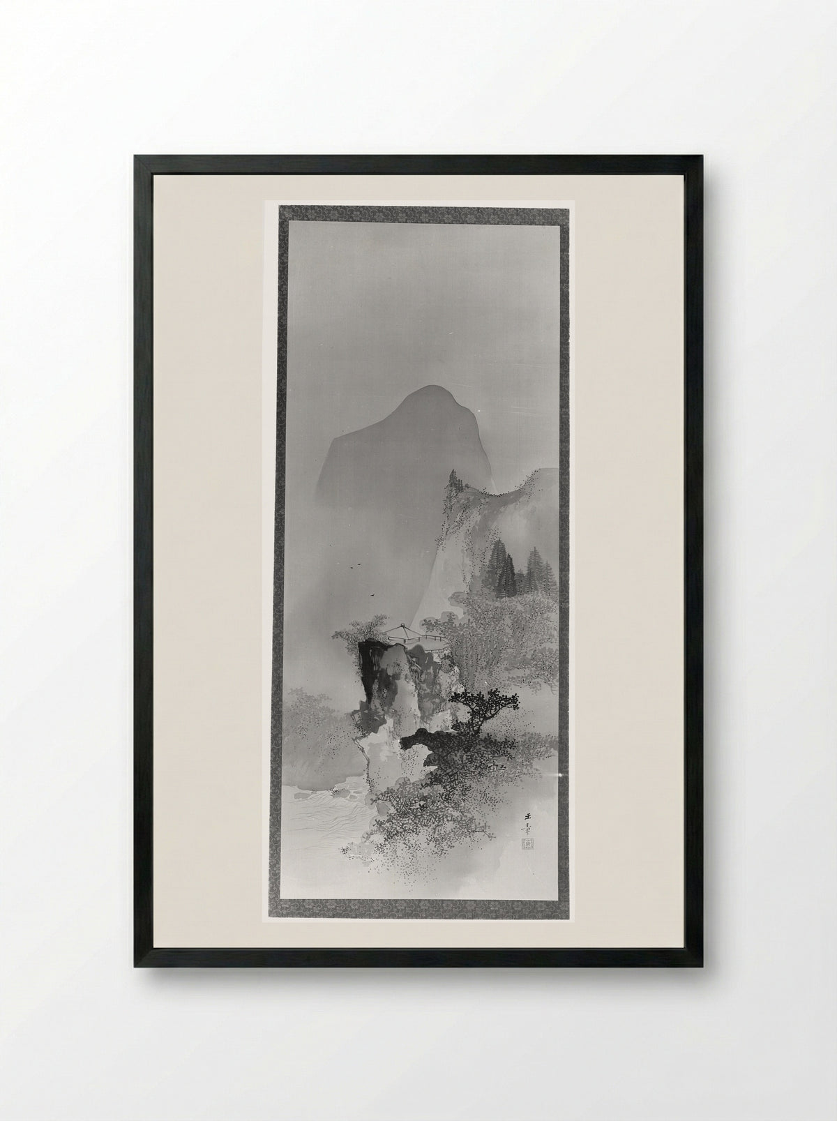 Spring Landscape - Kawabata Gyokushō - Framed Print Black