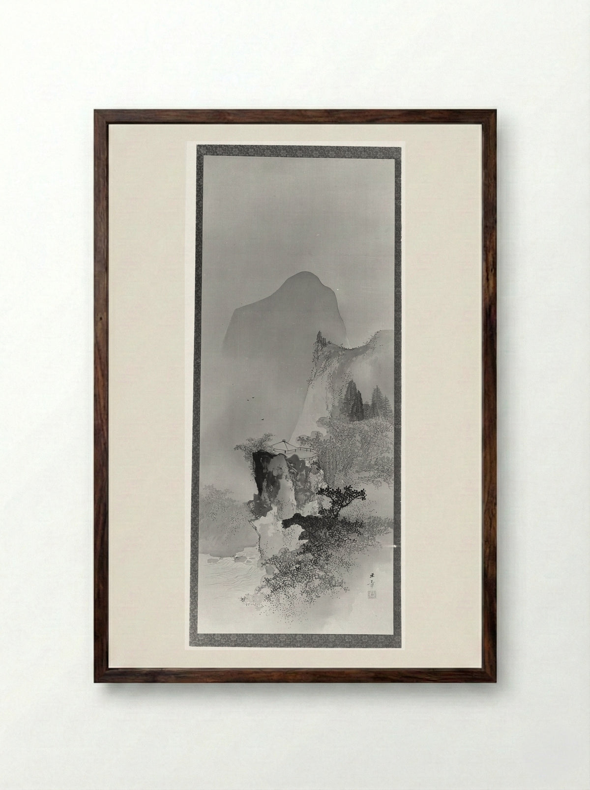 Spring Landscape - Kawabata Gyokushō - Framed Print Dark Wood