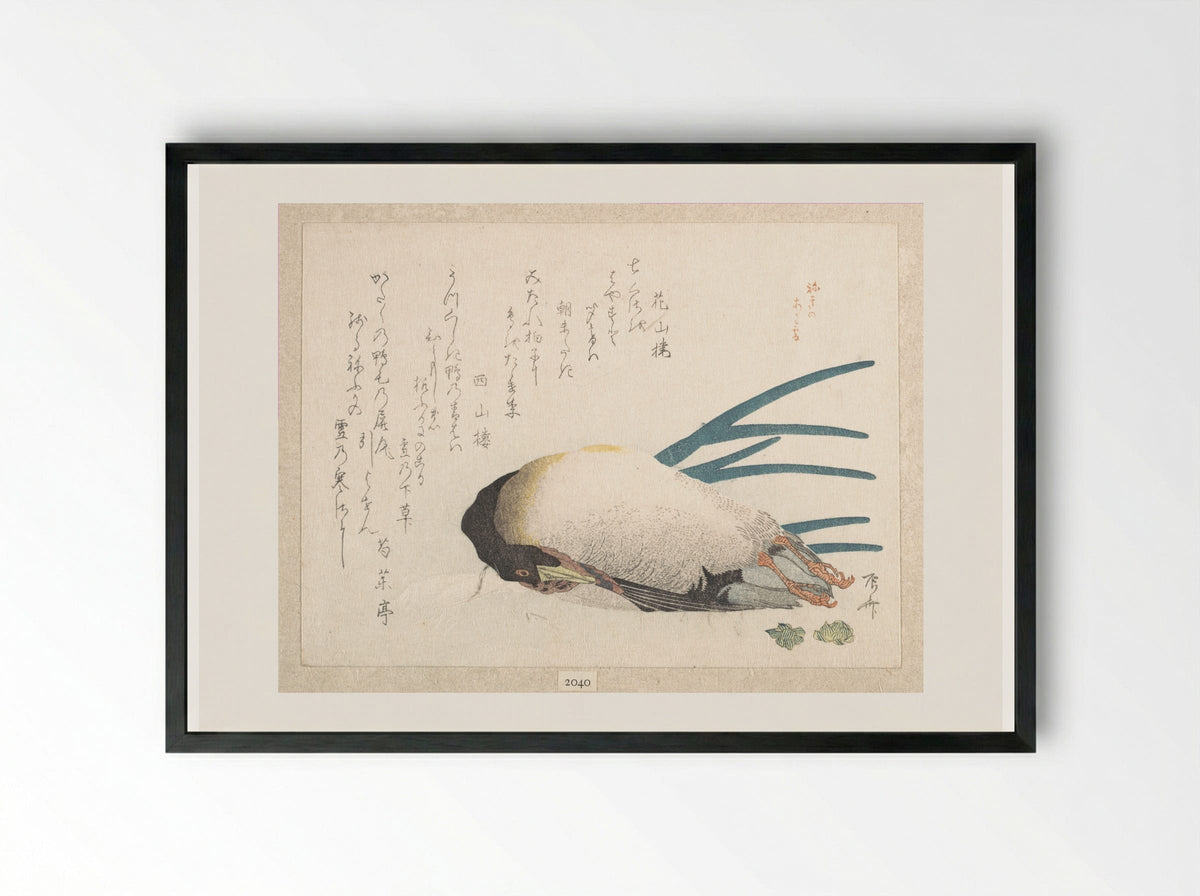 Spring Rain Collection: Duck and Scallions - Ryūryūkyo Shinsai - Framed Print Black