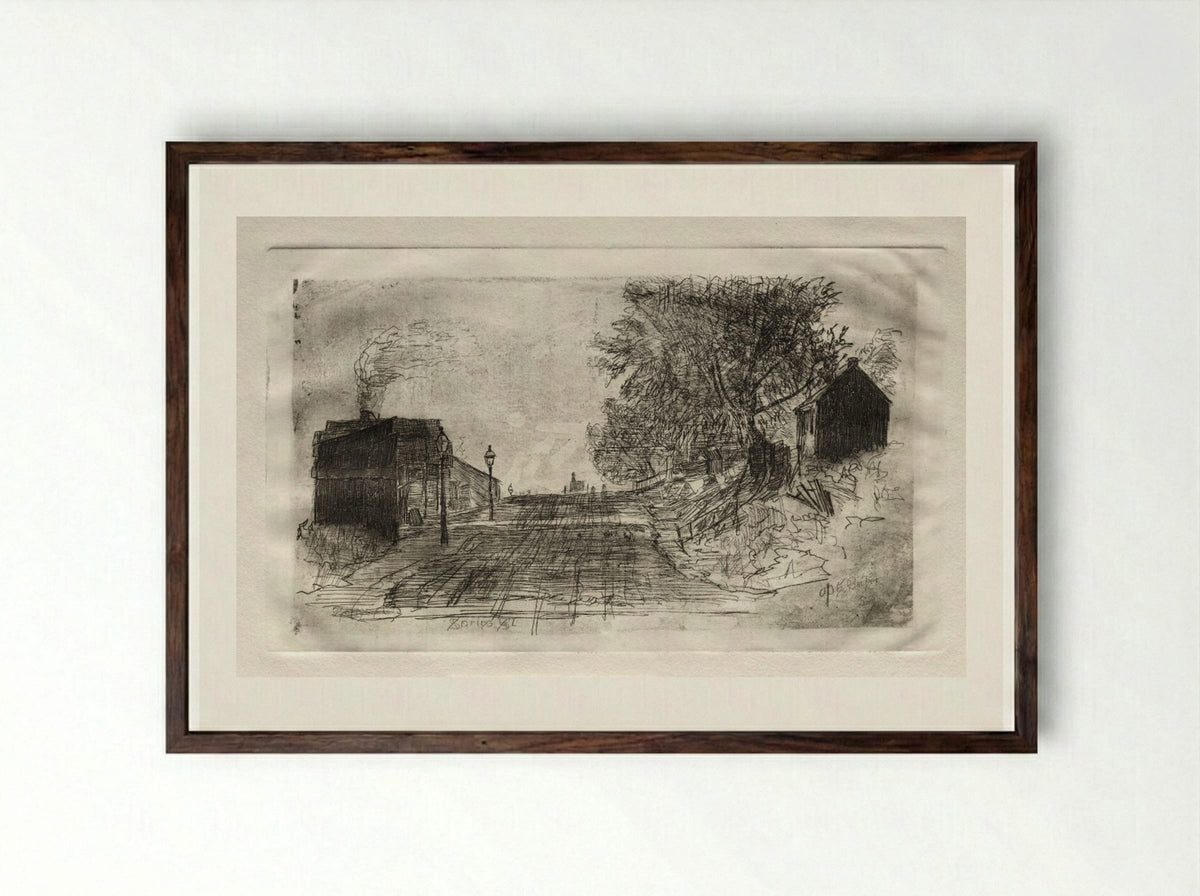 Spring Street, September 1878 - Otto H. Bacher - Framed Print Dark Wood