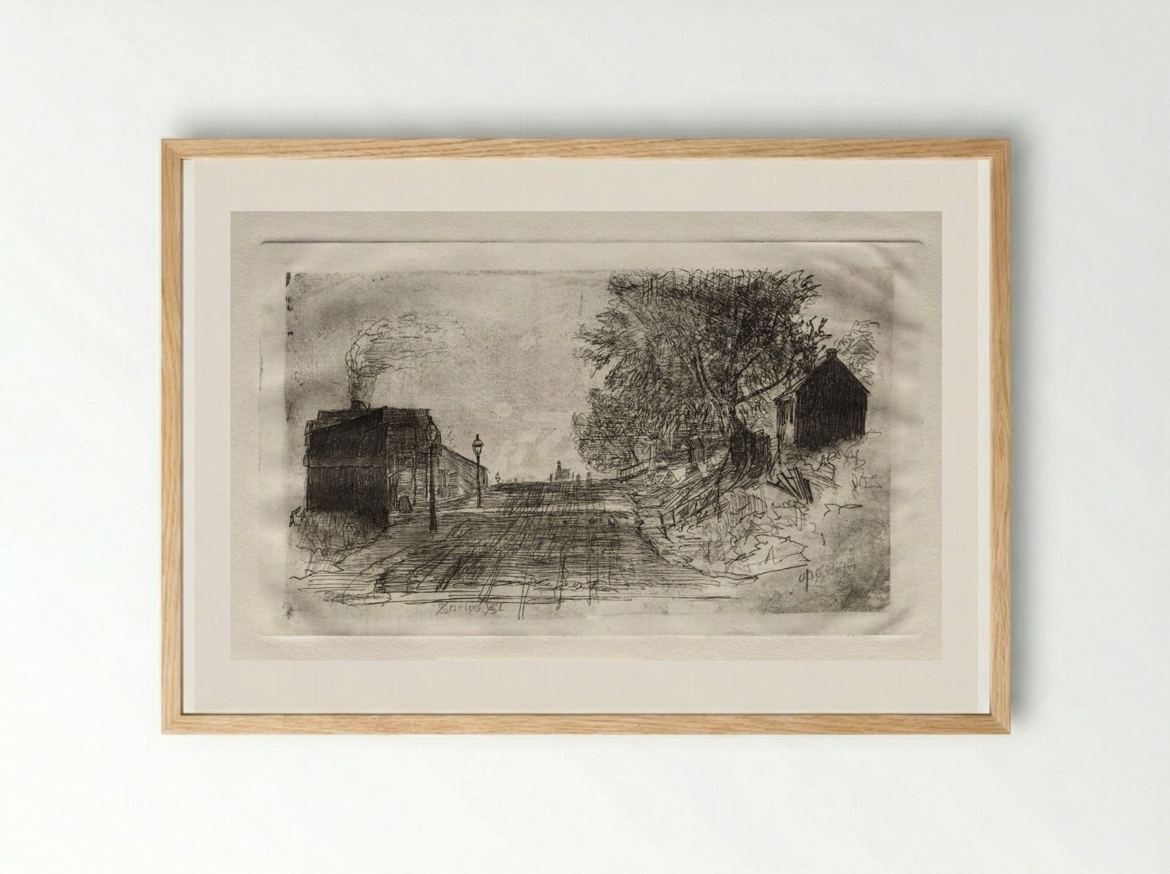 Spring Street, September 1878 - Otto H. Bacher - Framed Print Wood