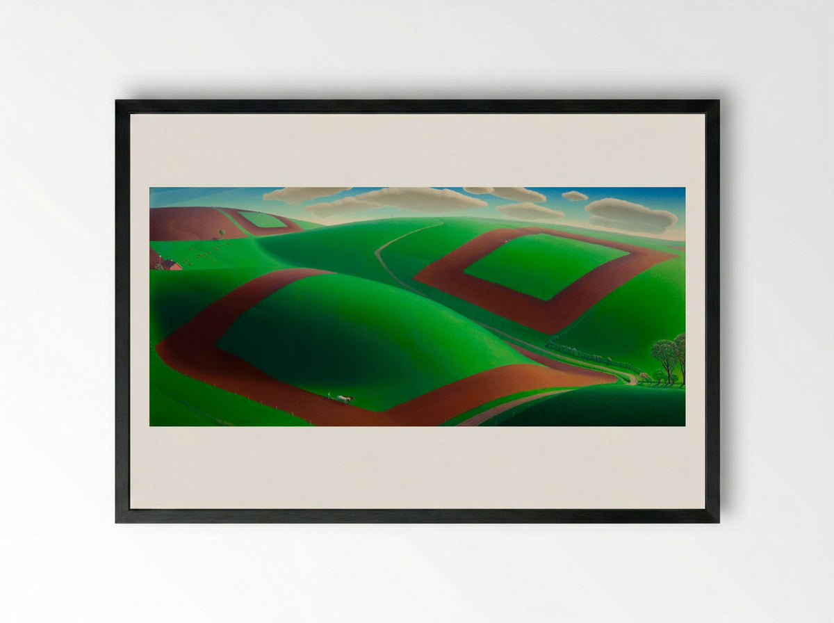Spring Turning - Grant Wood - Framed Print Black