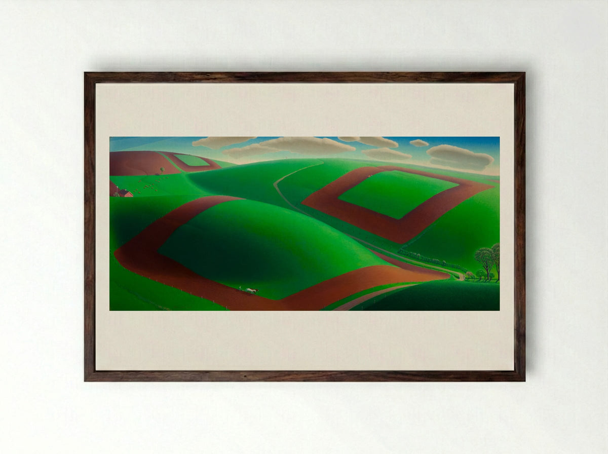 Spring Turning - Grant Wood - Framed Print Dark Wood