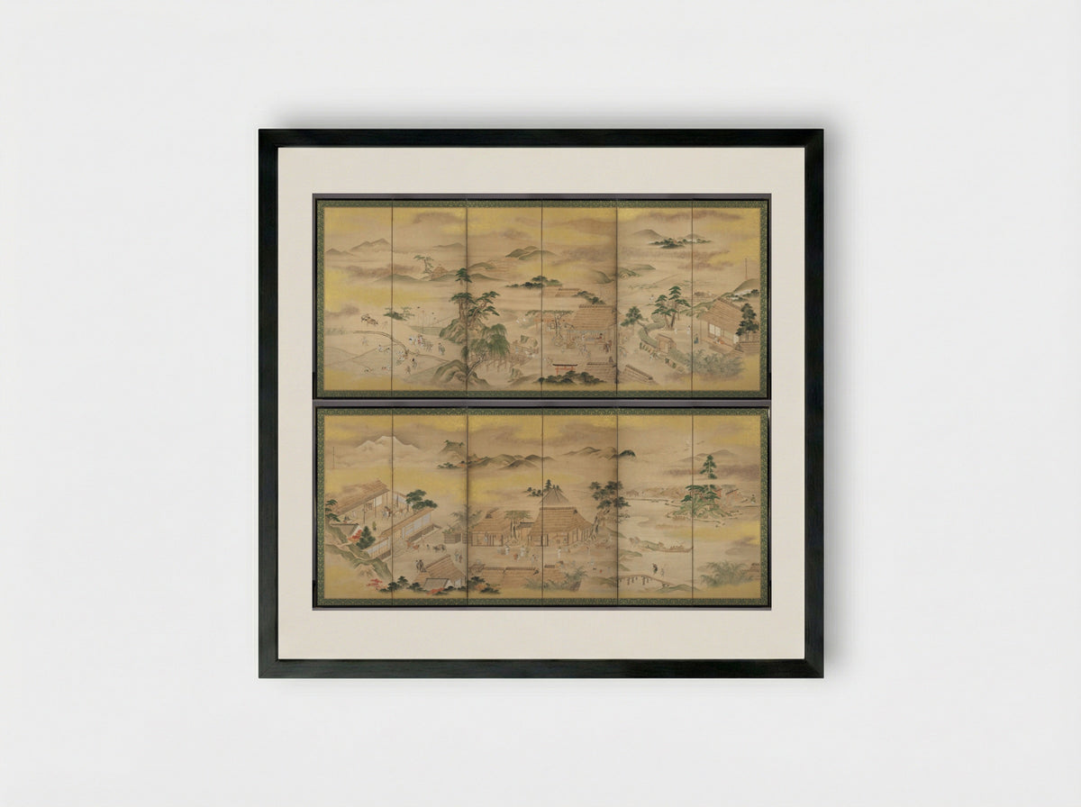 Spring and Autumn Farming - Kō Sūkoku - Framed Print Black