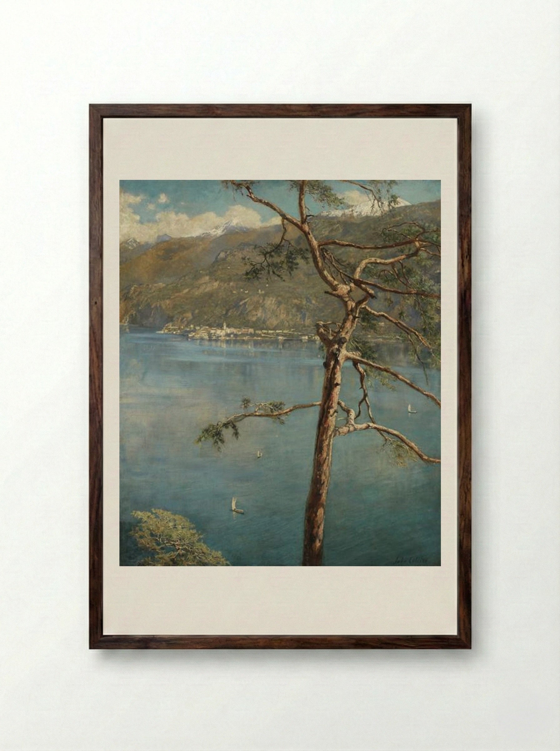 Spring at Cadenabbia - John Collier - Framed Print Dark Wood