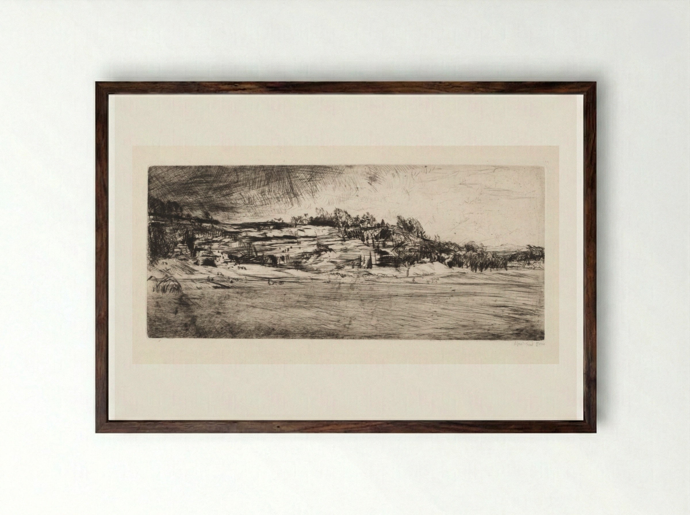 Spring at Cardross - Muirhead Bone - Framed Print Dark Wood