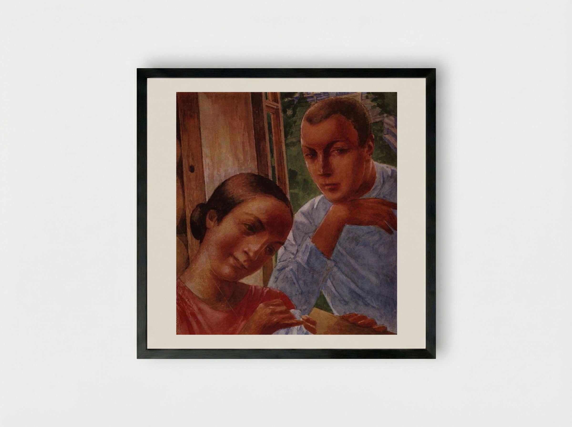 Spring in the Country - Kuzma Petrov-Vodkin - Framed Print Black