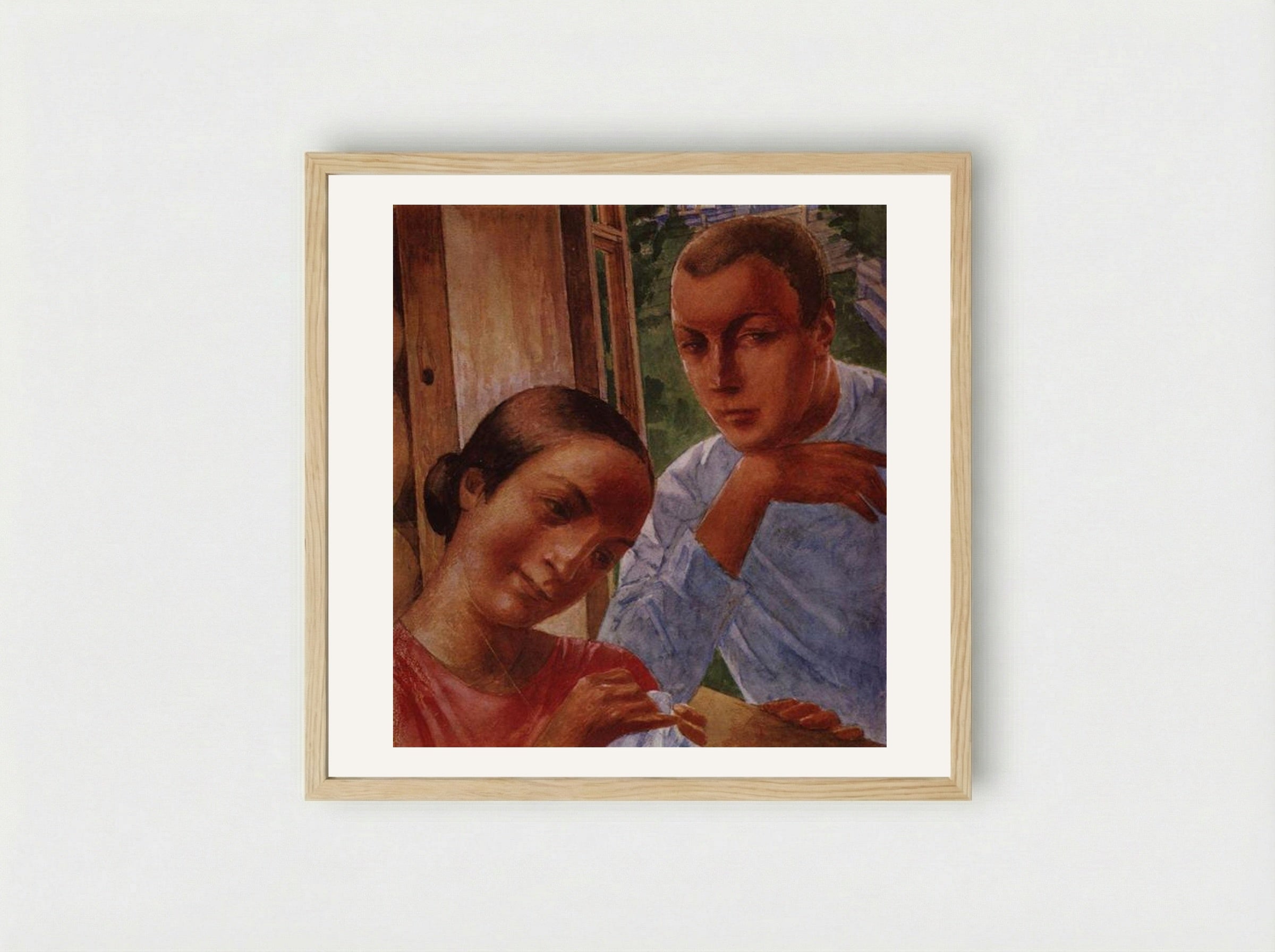 Spring in the Country - Kuzma Petrov-Vodkin - Framed Print Wood