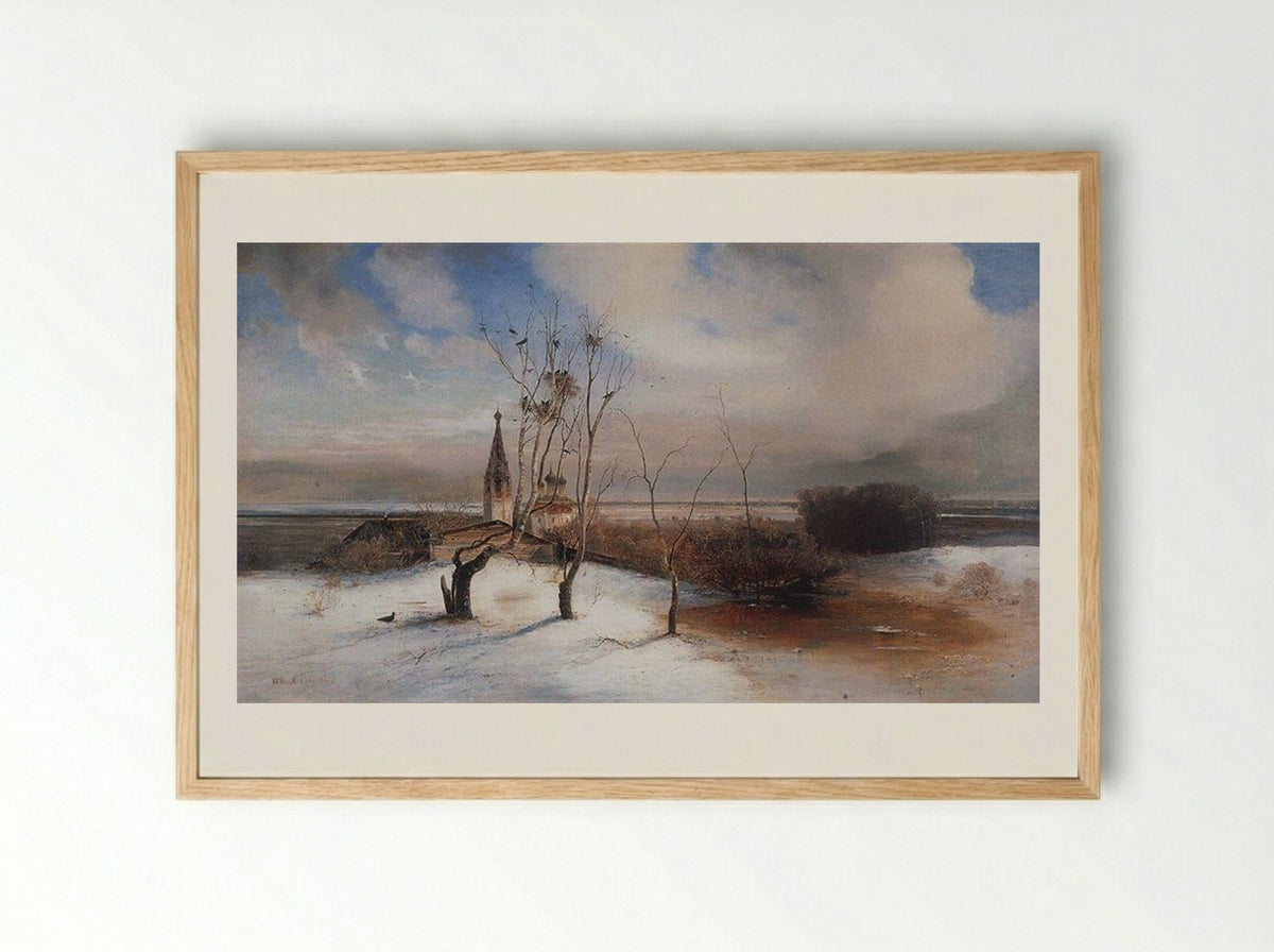 Spring. The Rooks Have Arrived. - Aleksey Savrasov - Framed Print Wood