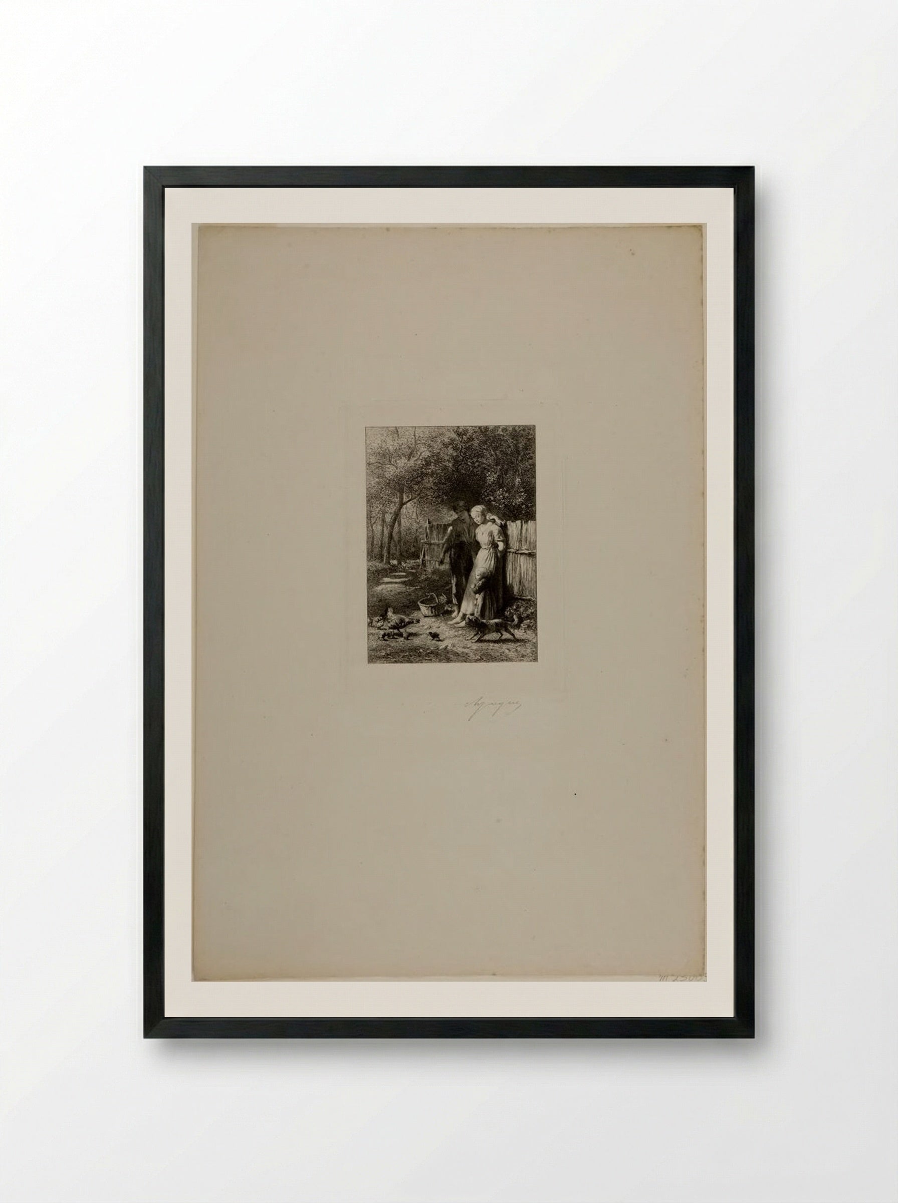 Spring - Charles-Émile Jacque - Framed Print Black
