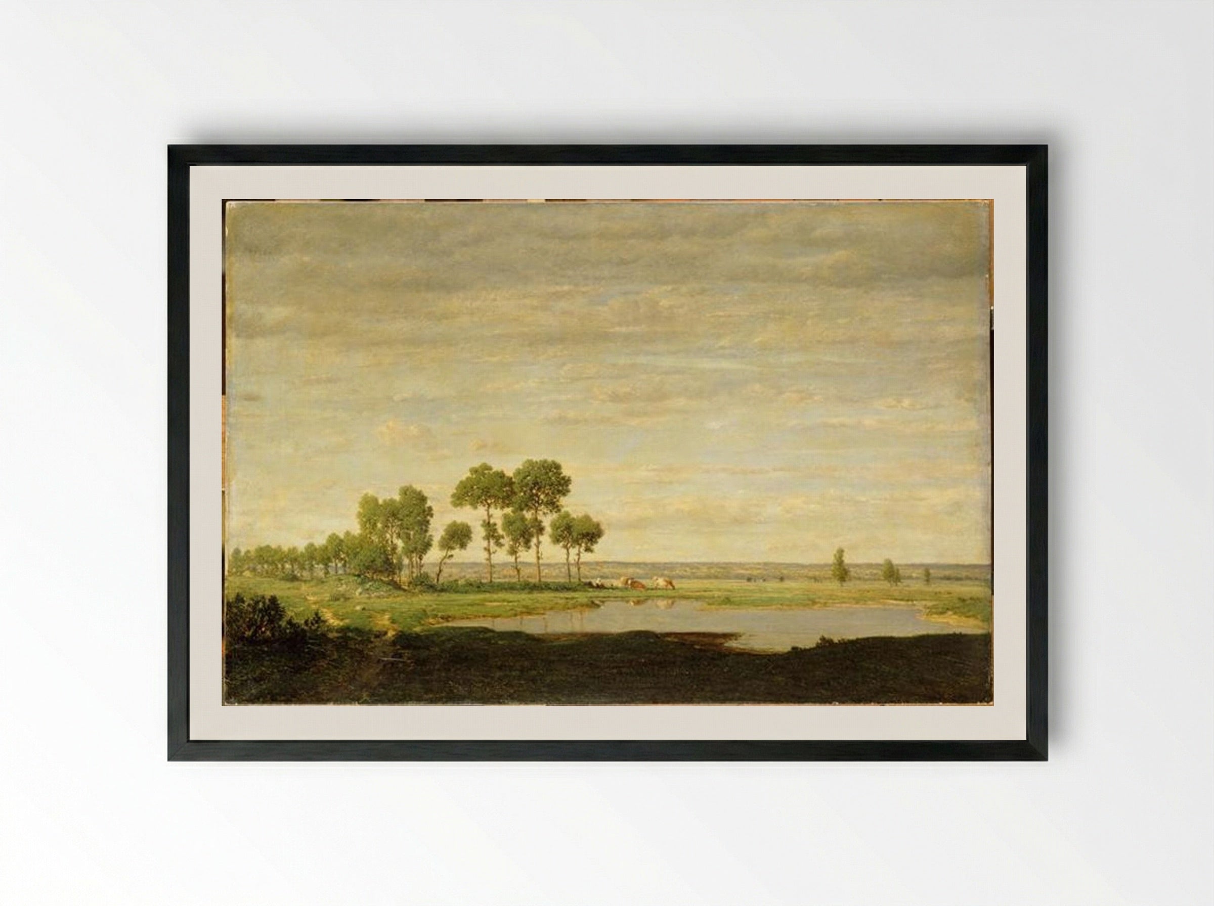 Spring - Théodore Rousseau - Framed Print Black