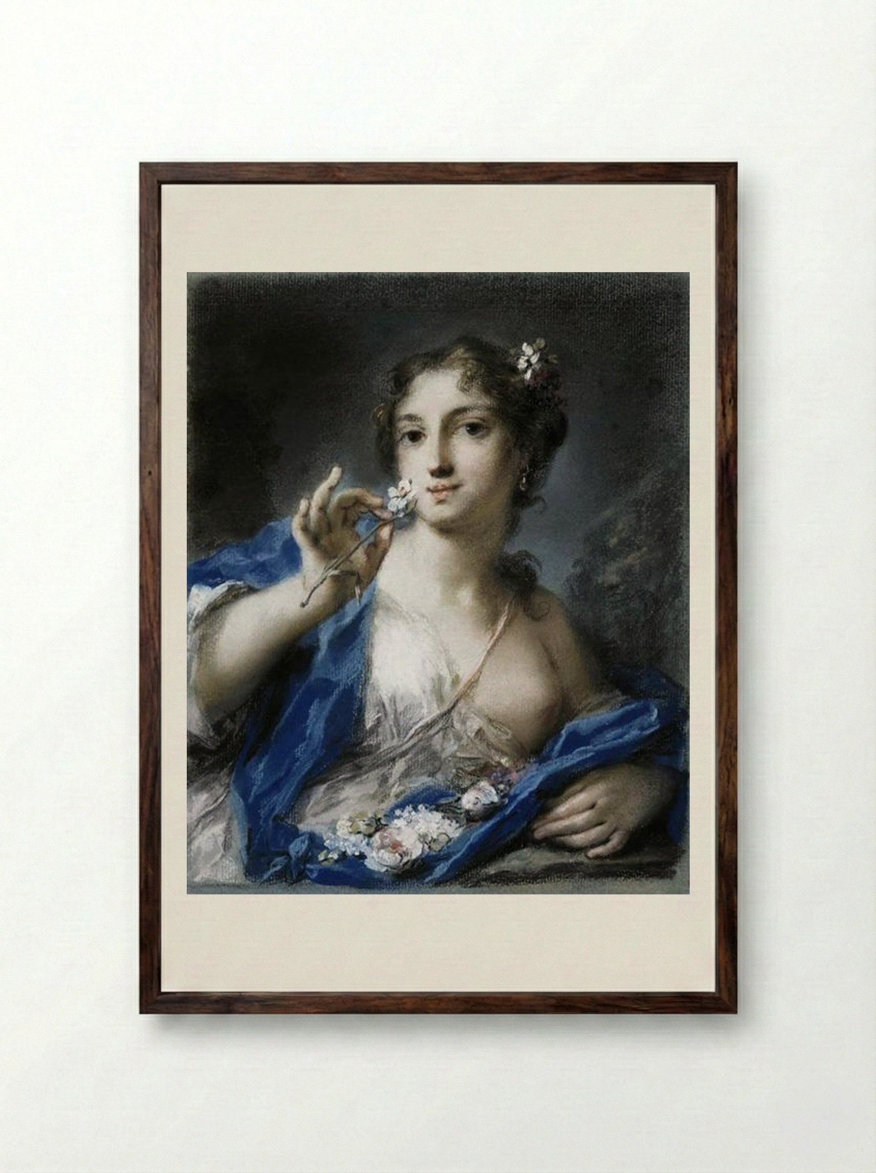 Spring - Rosalba Carriera - Framed Print Dark Wood
