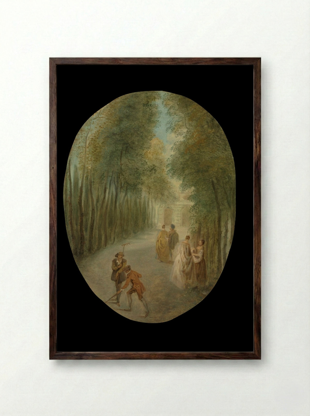 Spring - Jean-Baptiste Pater - Framed Print Dark Wood
