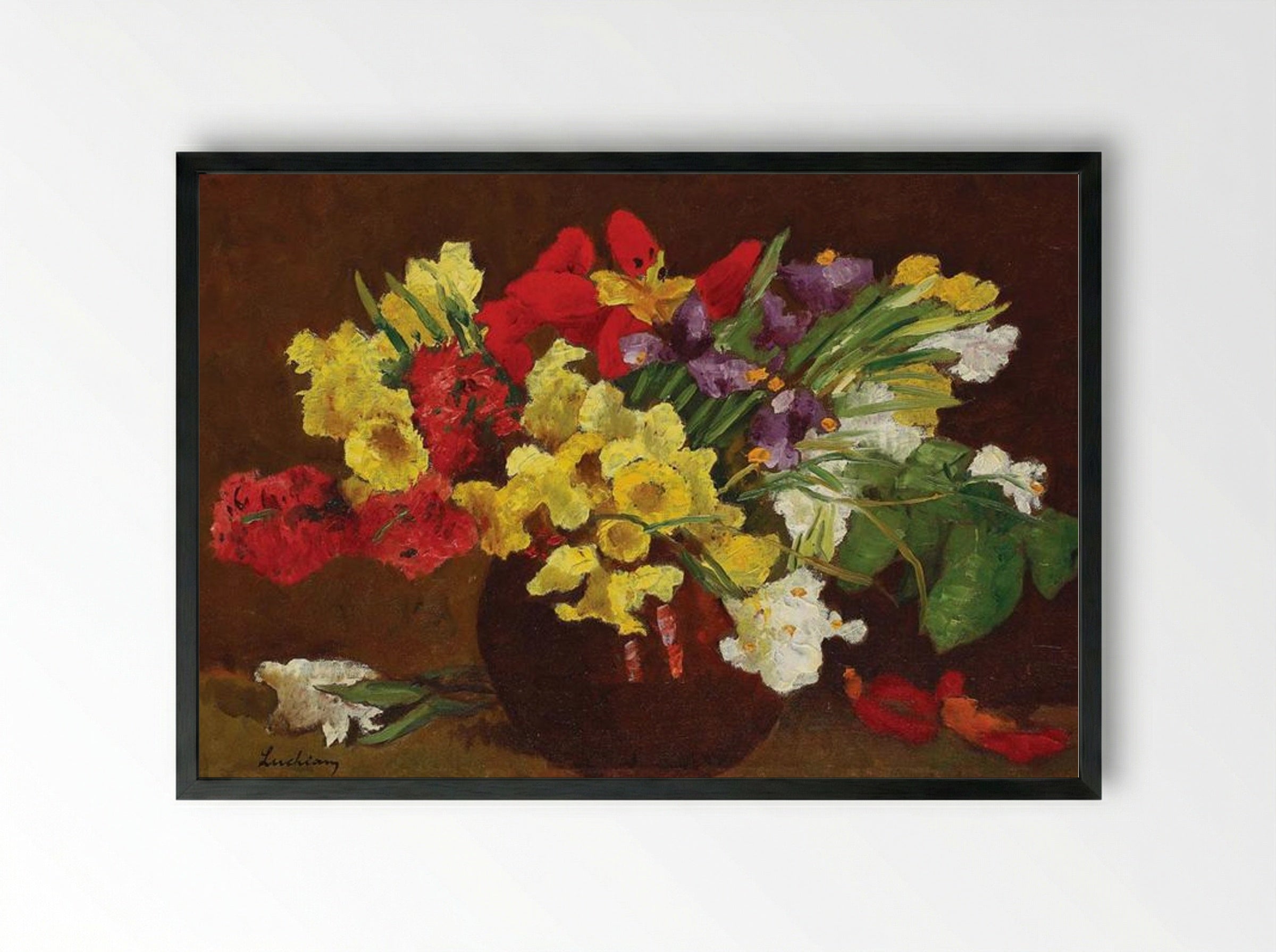 Springtime Flowers - Stefan Luchian - Framed Print Black