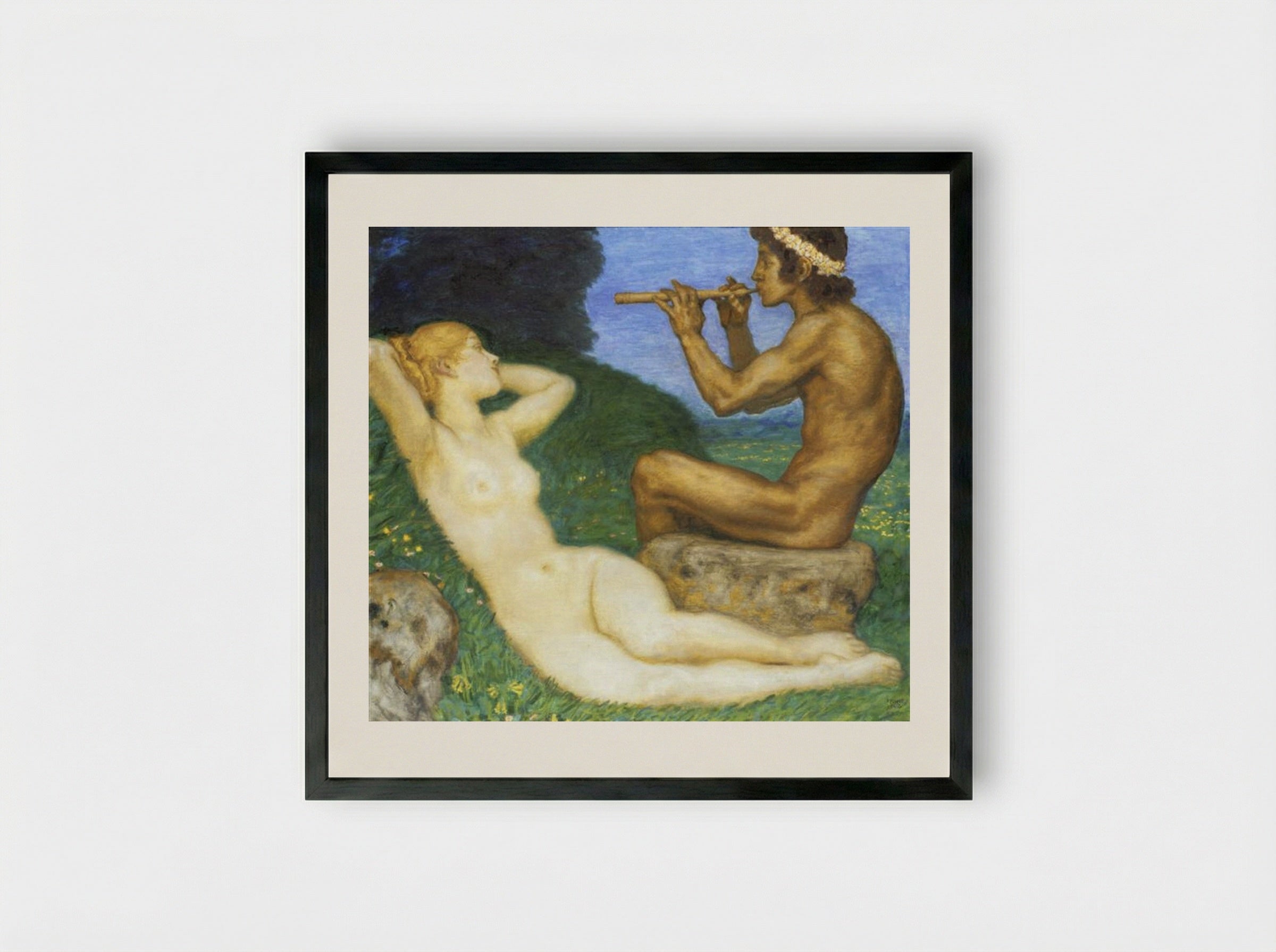 Springtime of Love - Franz von Stuck - Framed Print Black