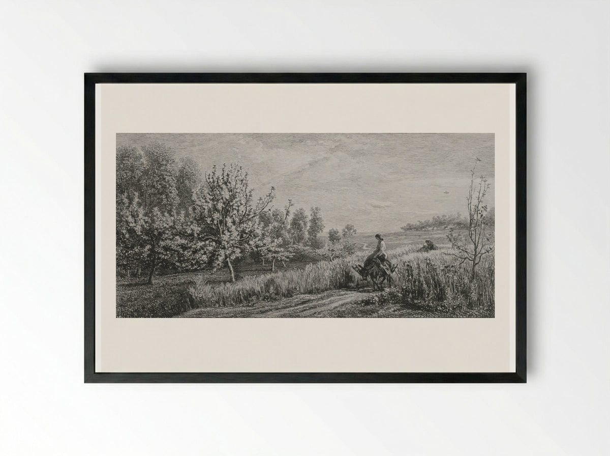 Springtime - Charles-François Daubigny - Framed Print Black