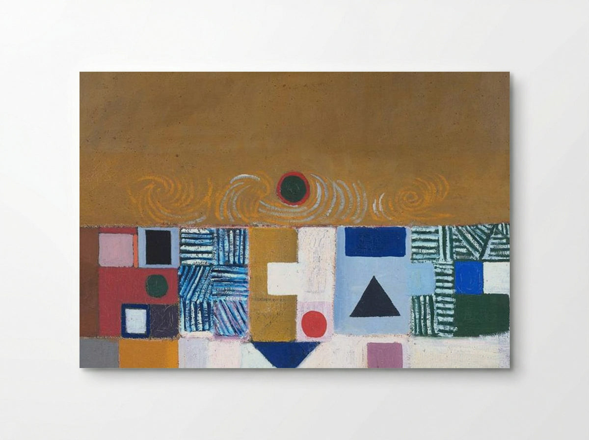 Square Motif, Blue and Gold: The Eclipse - Victor Pasmore - Poster